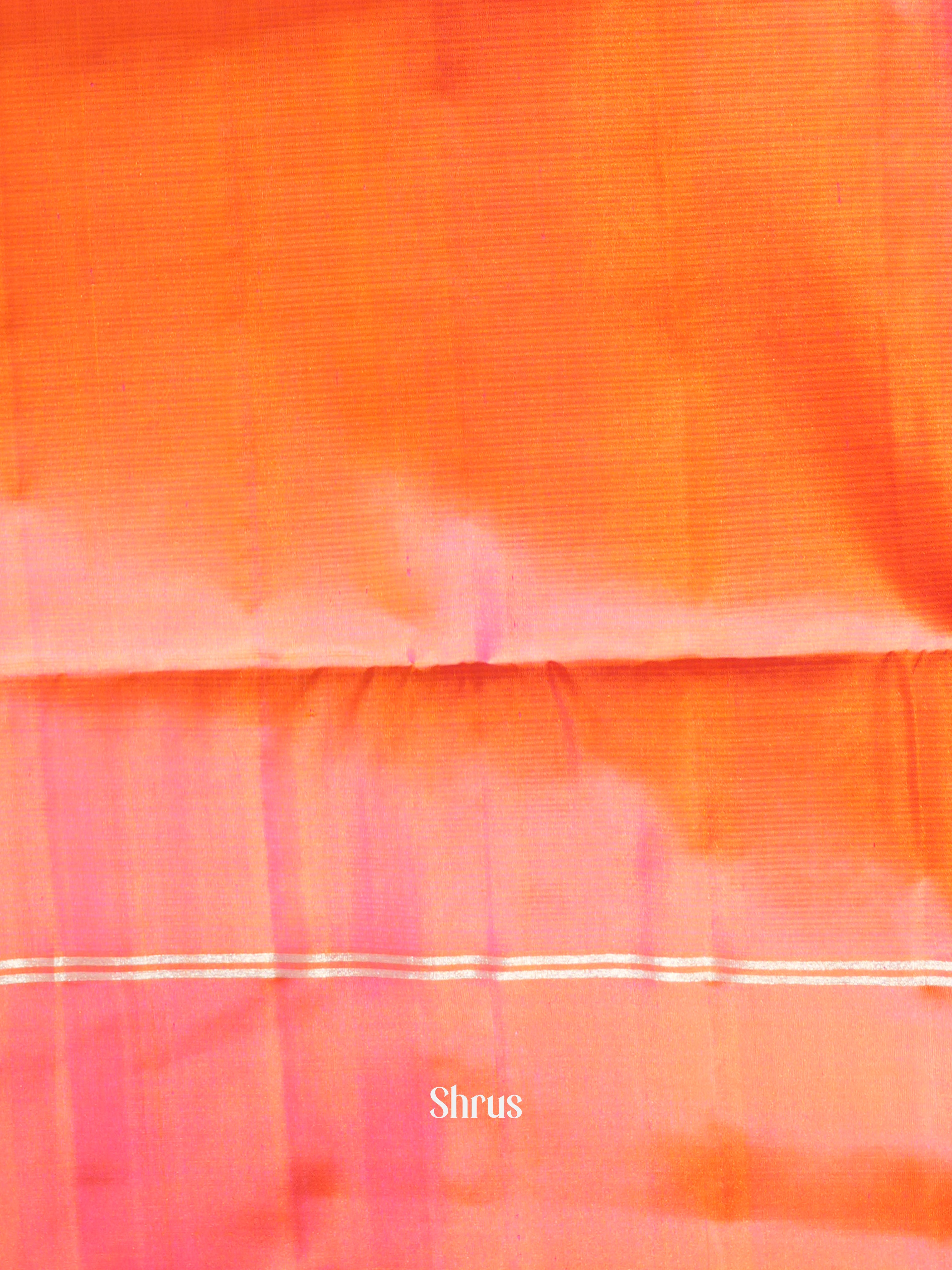 Yellow & Orangish PInk - Soft Silk Saree