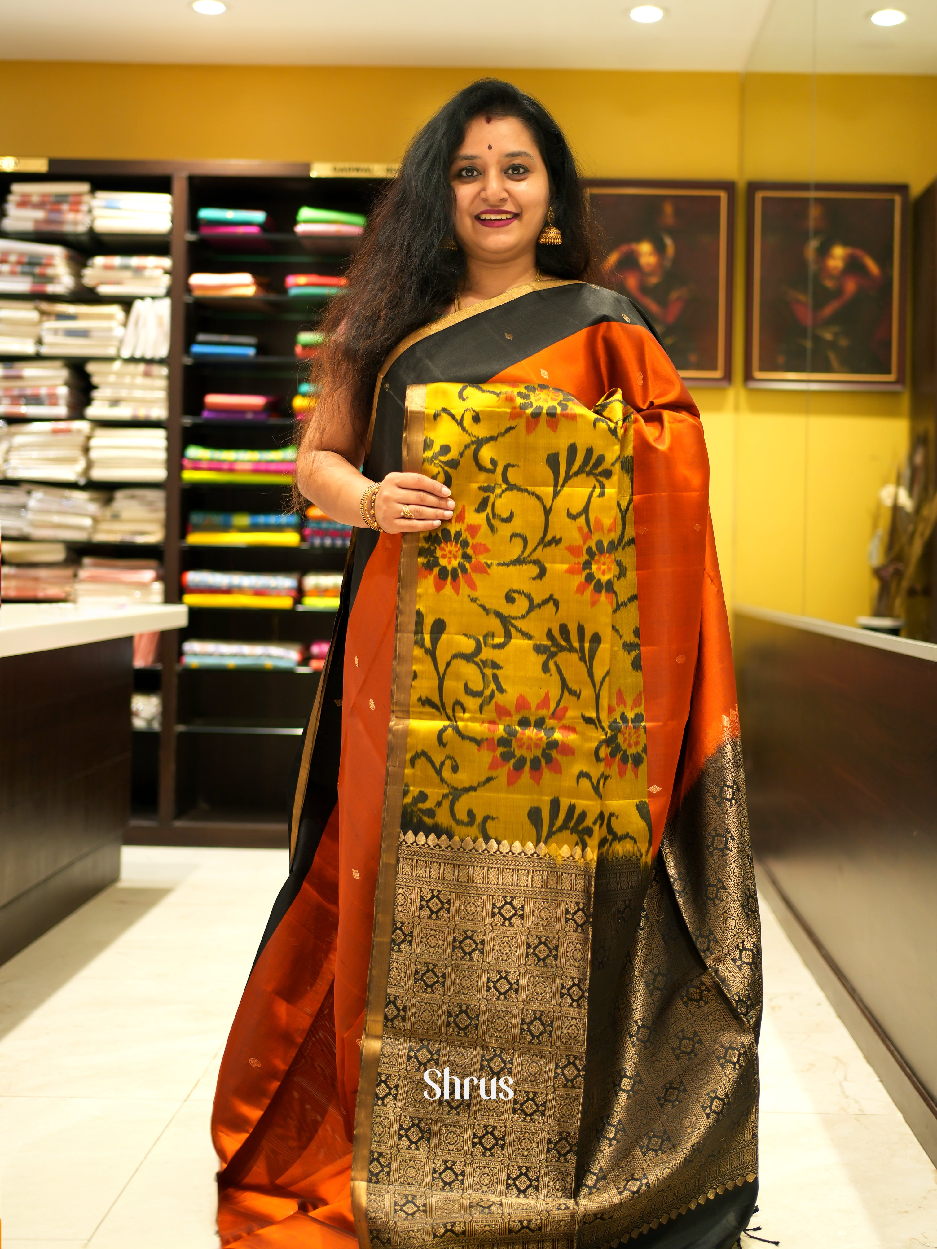 Brick & Black - Soft Silk Saree