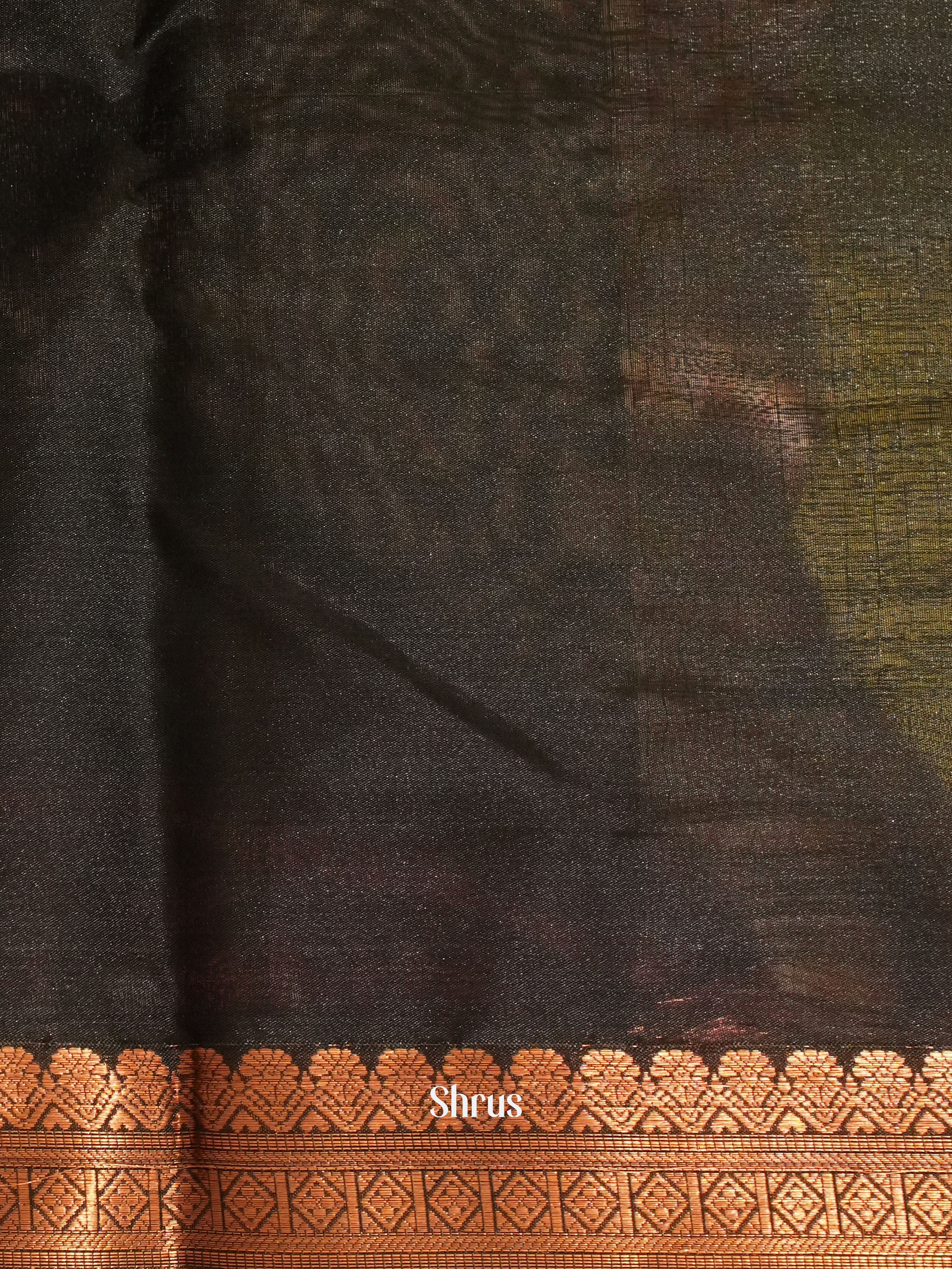 Grey & Black -Kanchipuram-halfpure  Saree