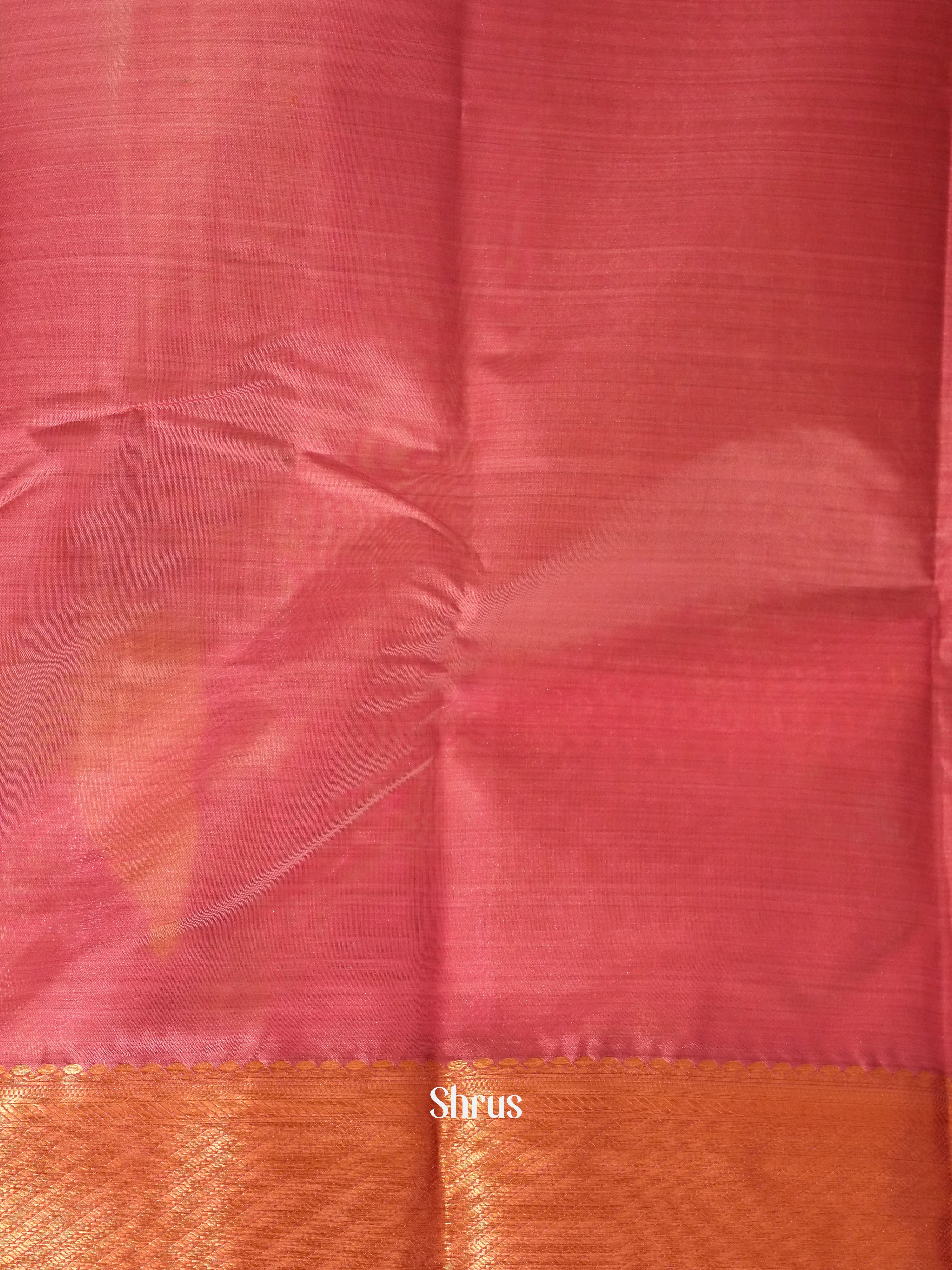 Orange & Pink- Kanchipuram-halfpure  Saree