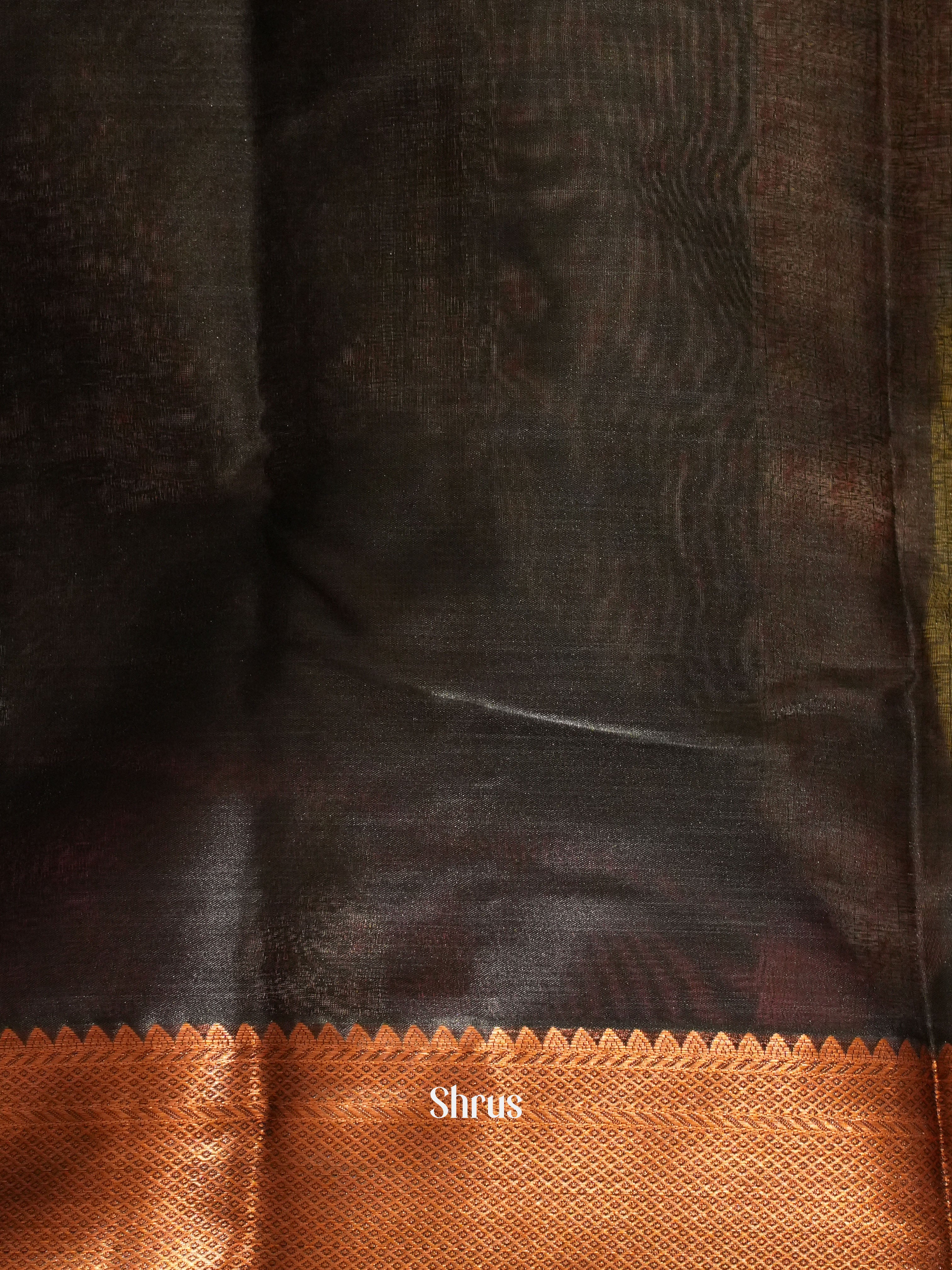 Black(single Tone) - Kanchipuram-halfpure  Saree