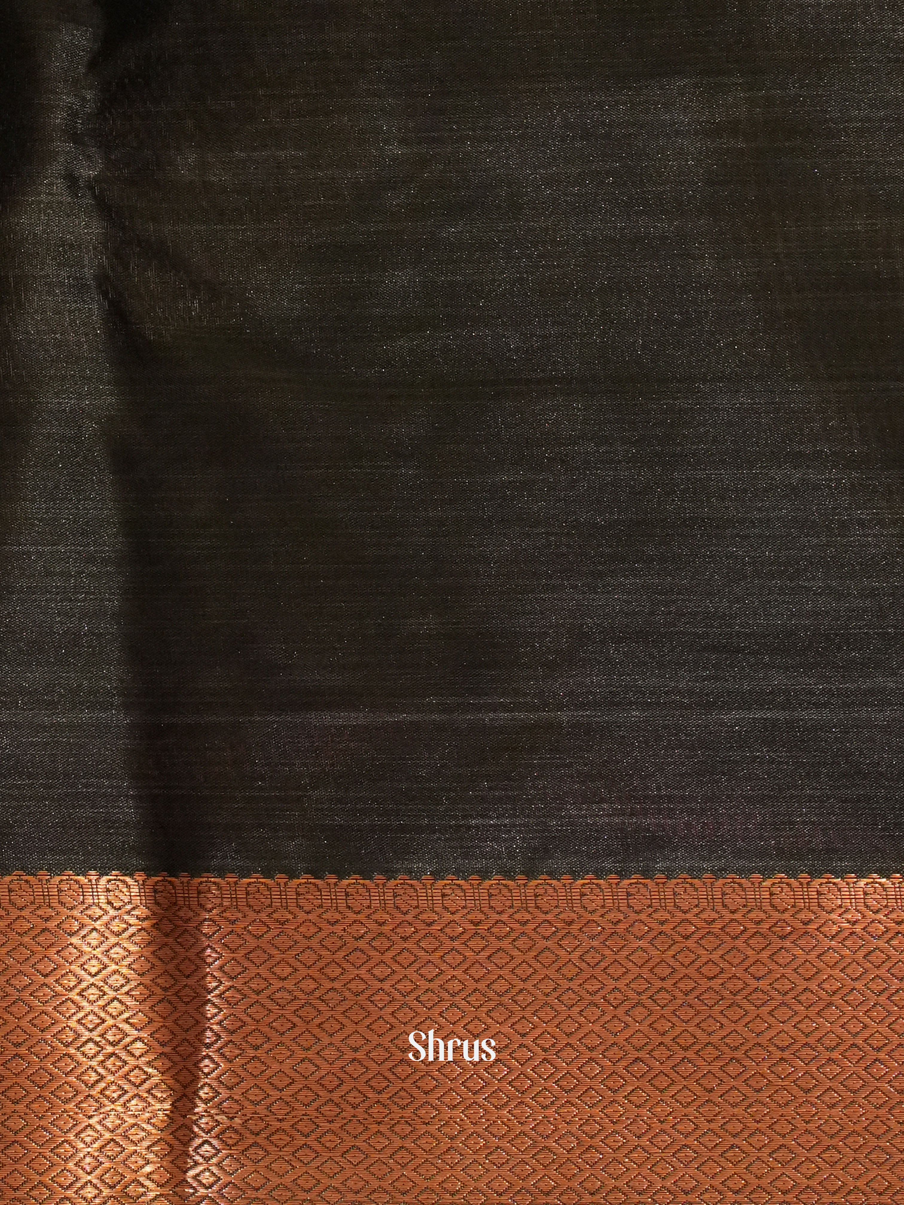 Grey & Black- Kanchipuram-halfpure  Saree