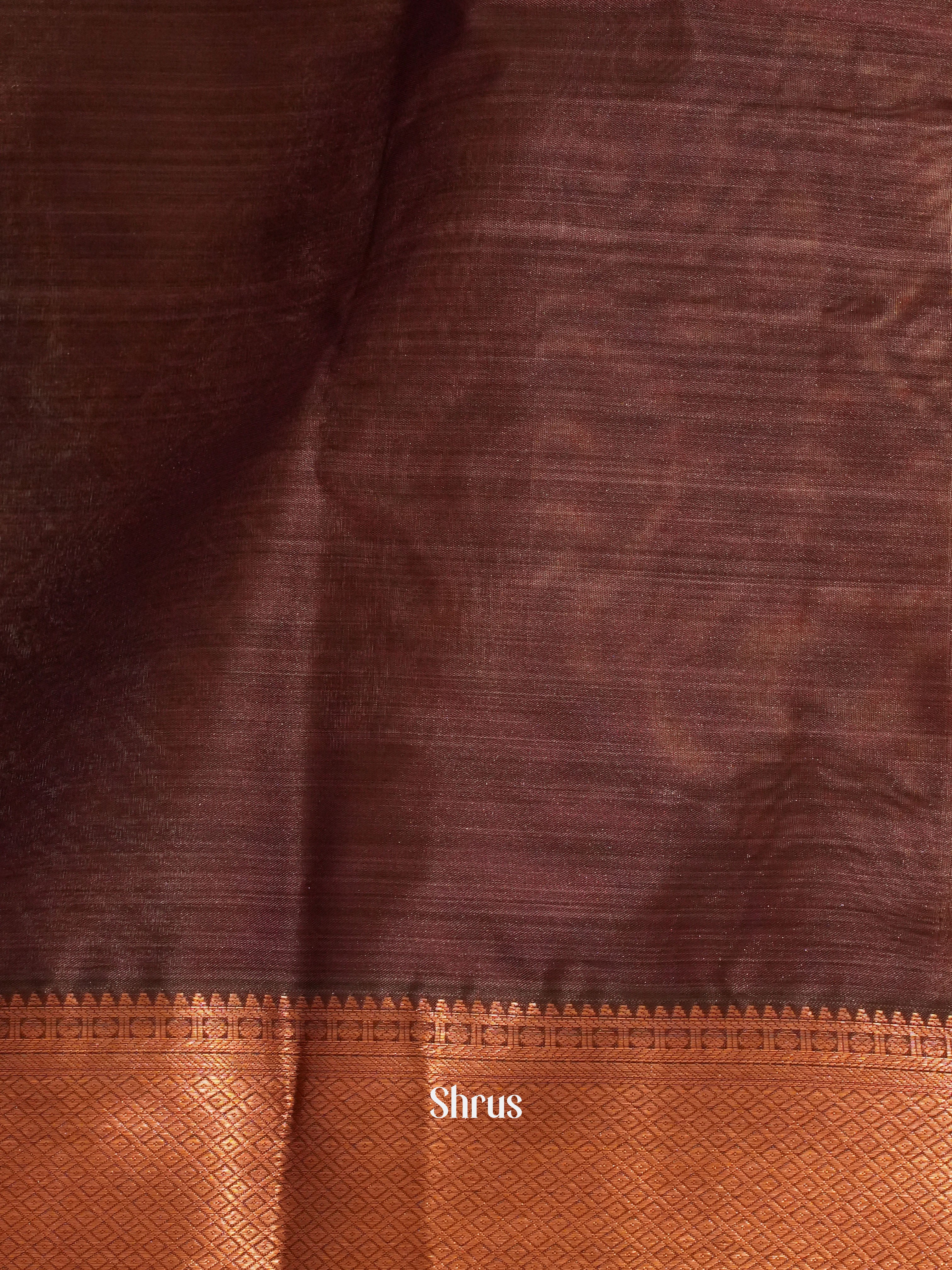 Grey  & Brown - Kanchipuram-halfpure  Saree