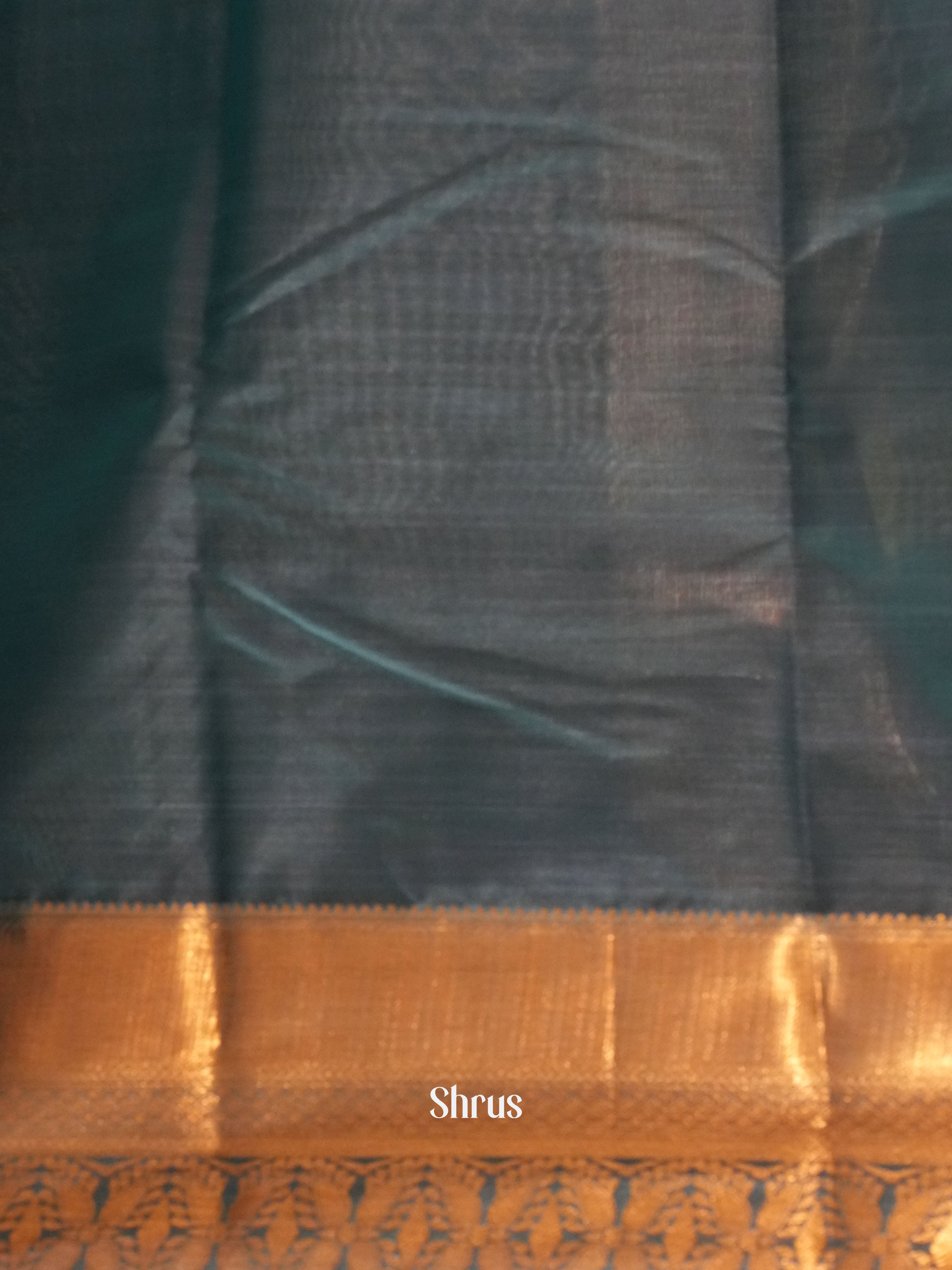 Teal & Blue - Kanchipuram-halfpure  Saree