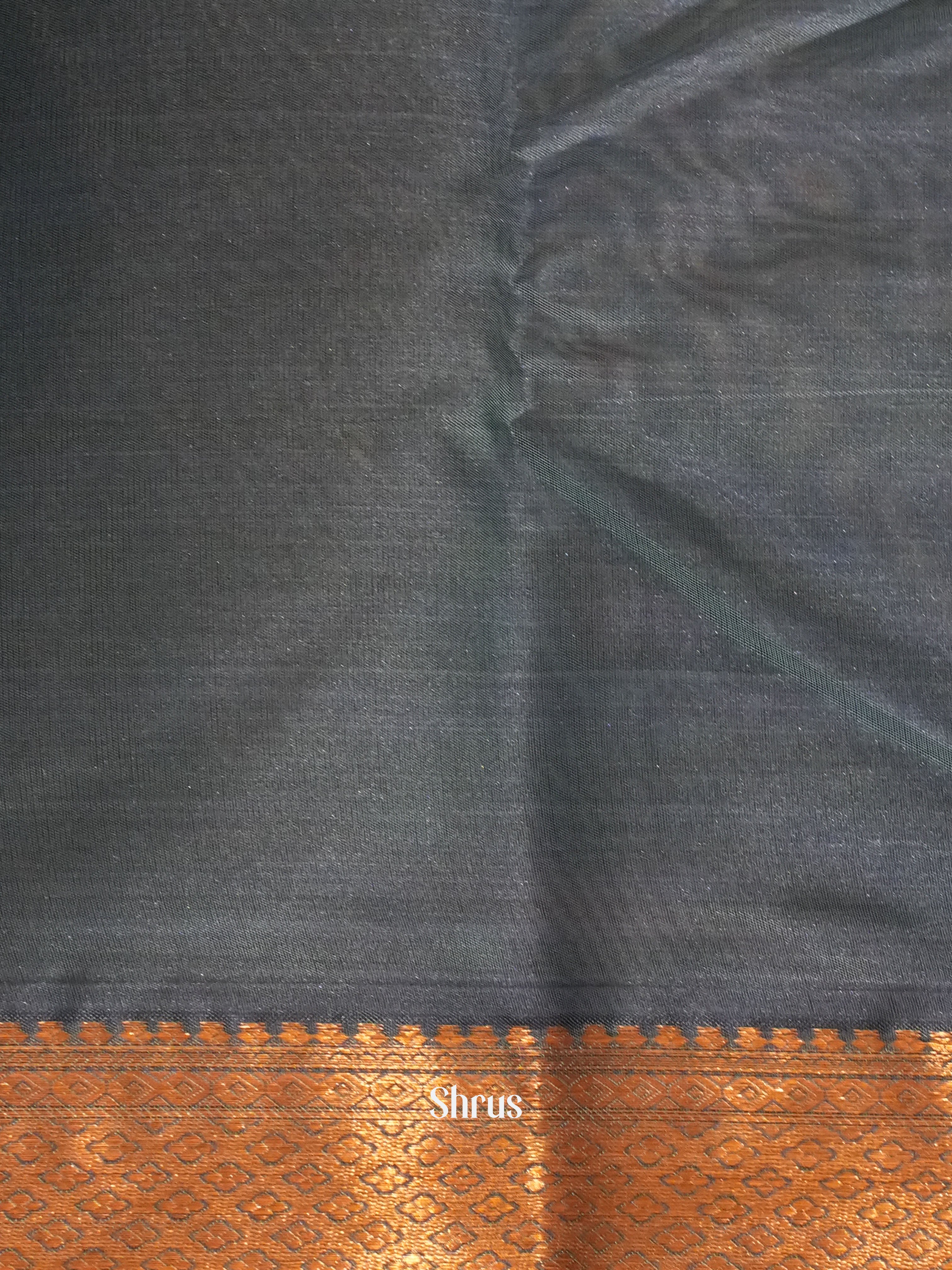 Teal & Blue - Kanchipuram-halfpure  Saree