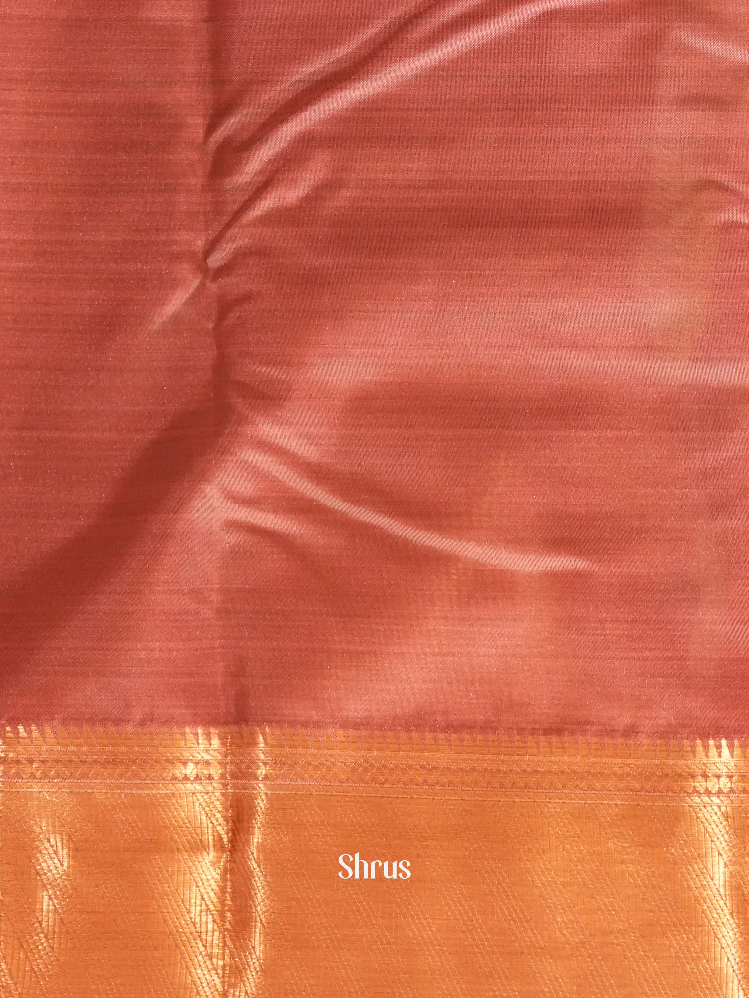 Green & Orangish Pink - Kanchipuram-halfpure  Saree