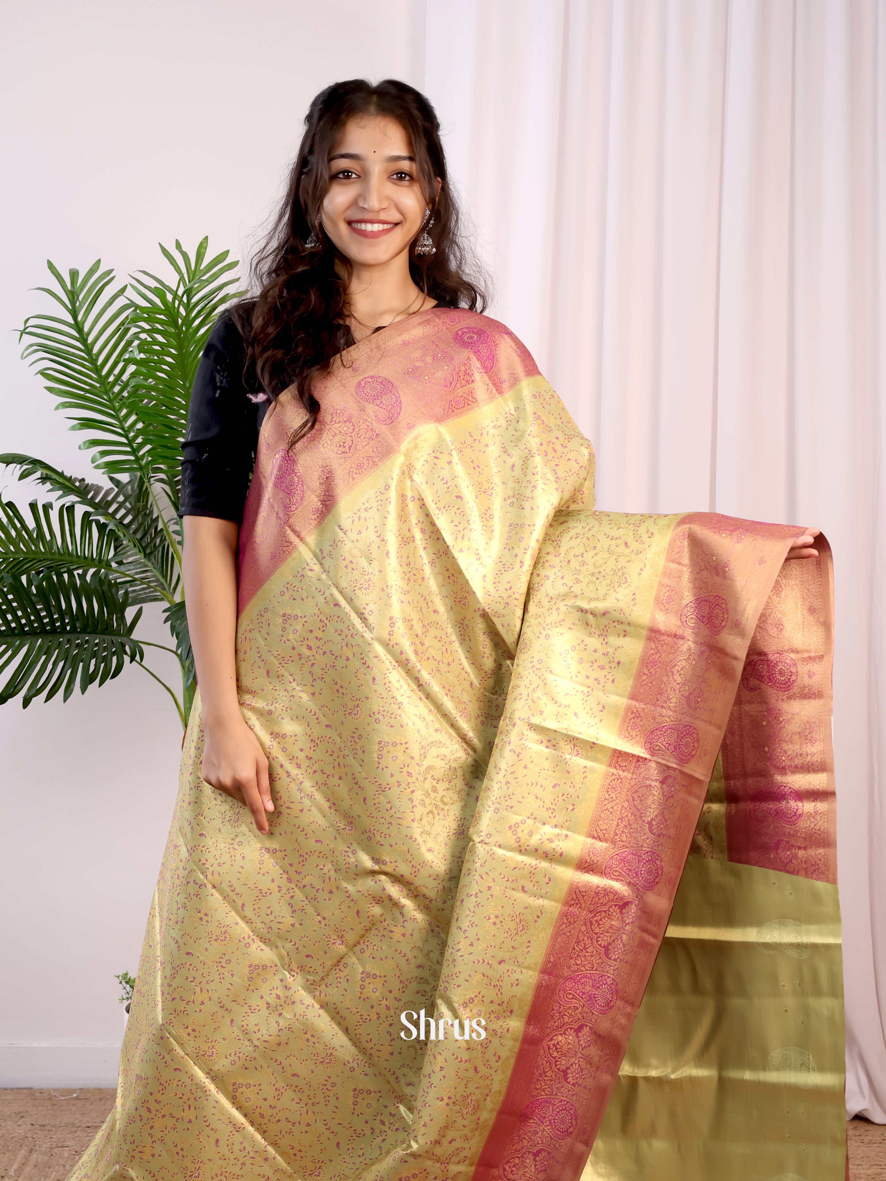 CGS17201 - Kanchipuram-halfpure Saree