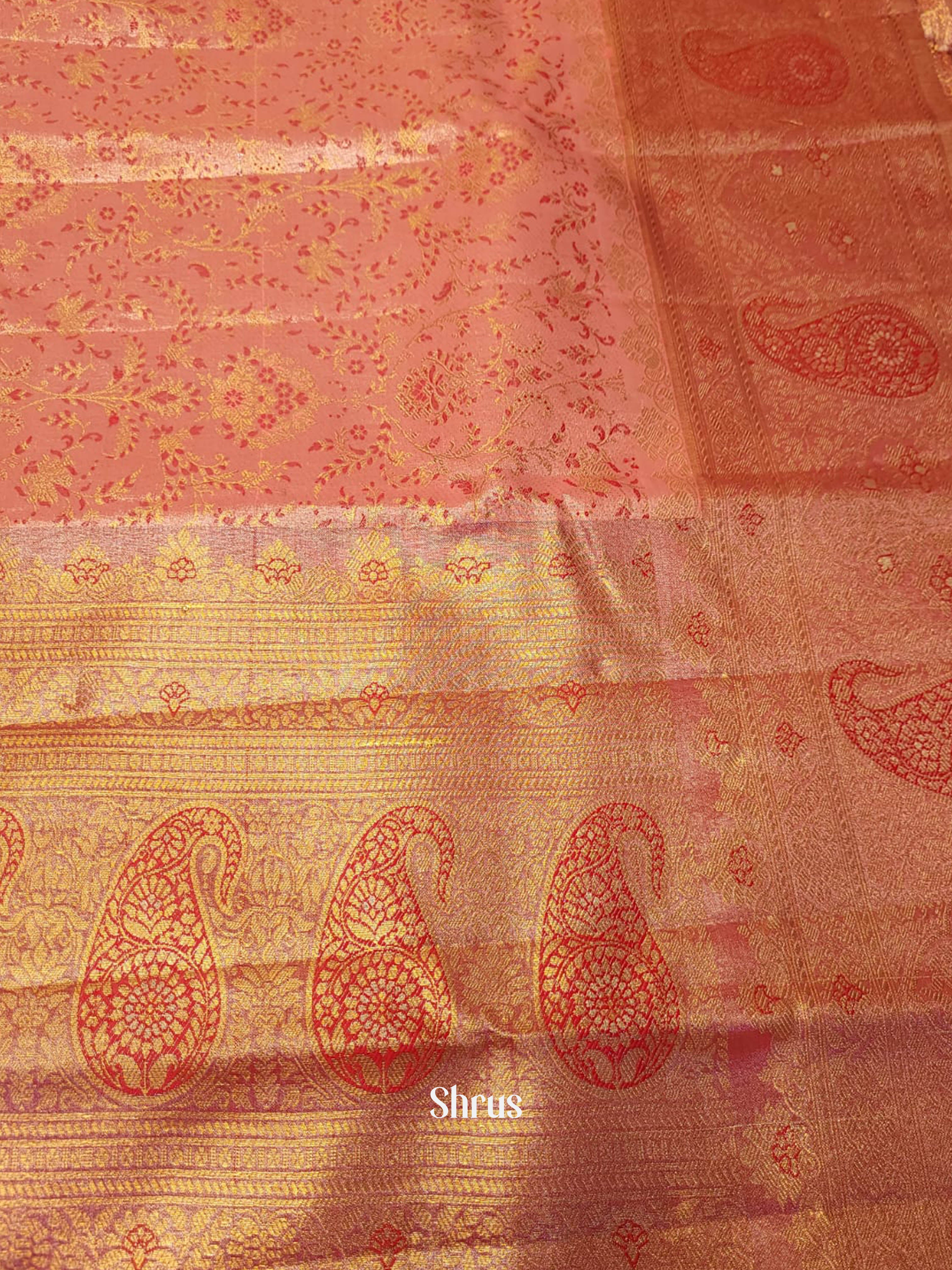 Pink (Single Tone)- Kanchipuram-halfpure Saree