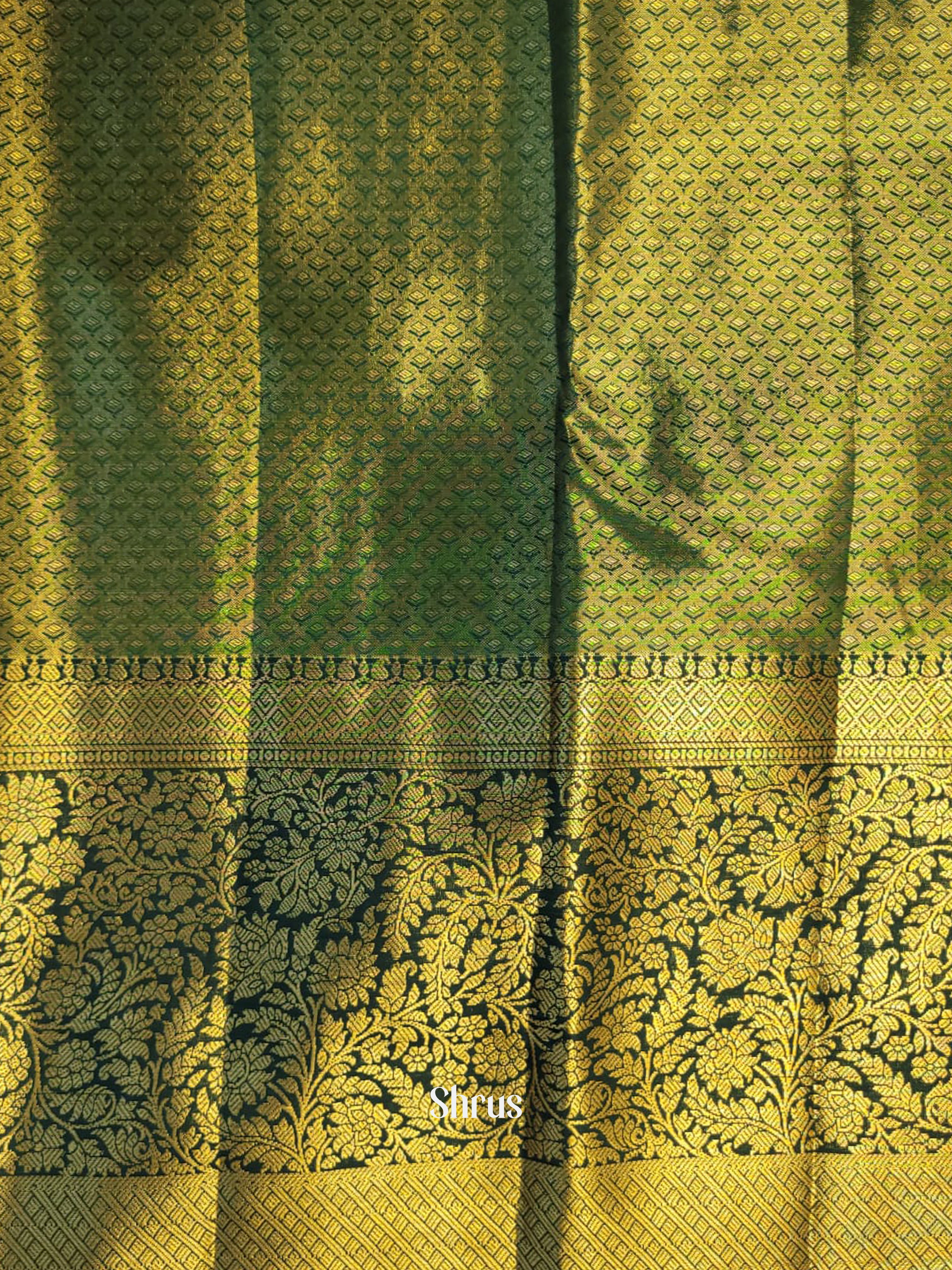 Pink & Green - Kanchipuram-halfpure Saree