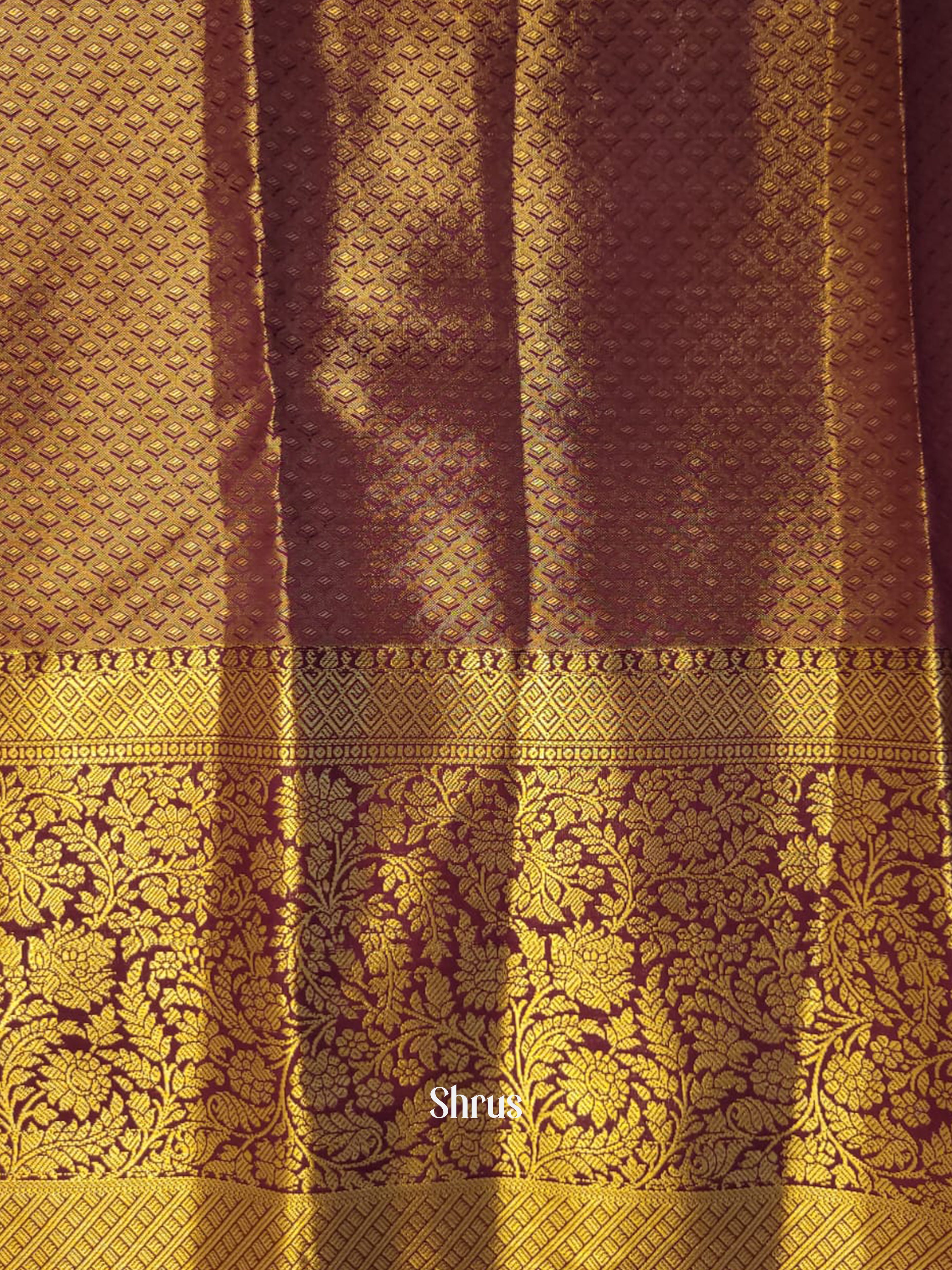 Pink & Wine - Kanchipuram-halfpure Saree