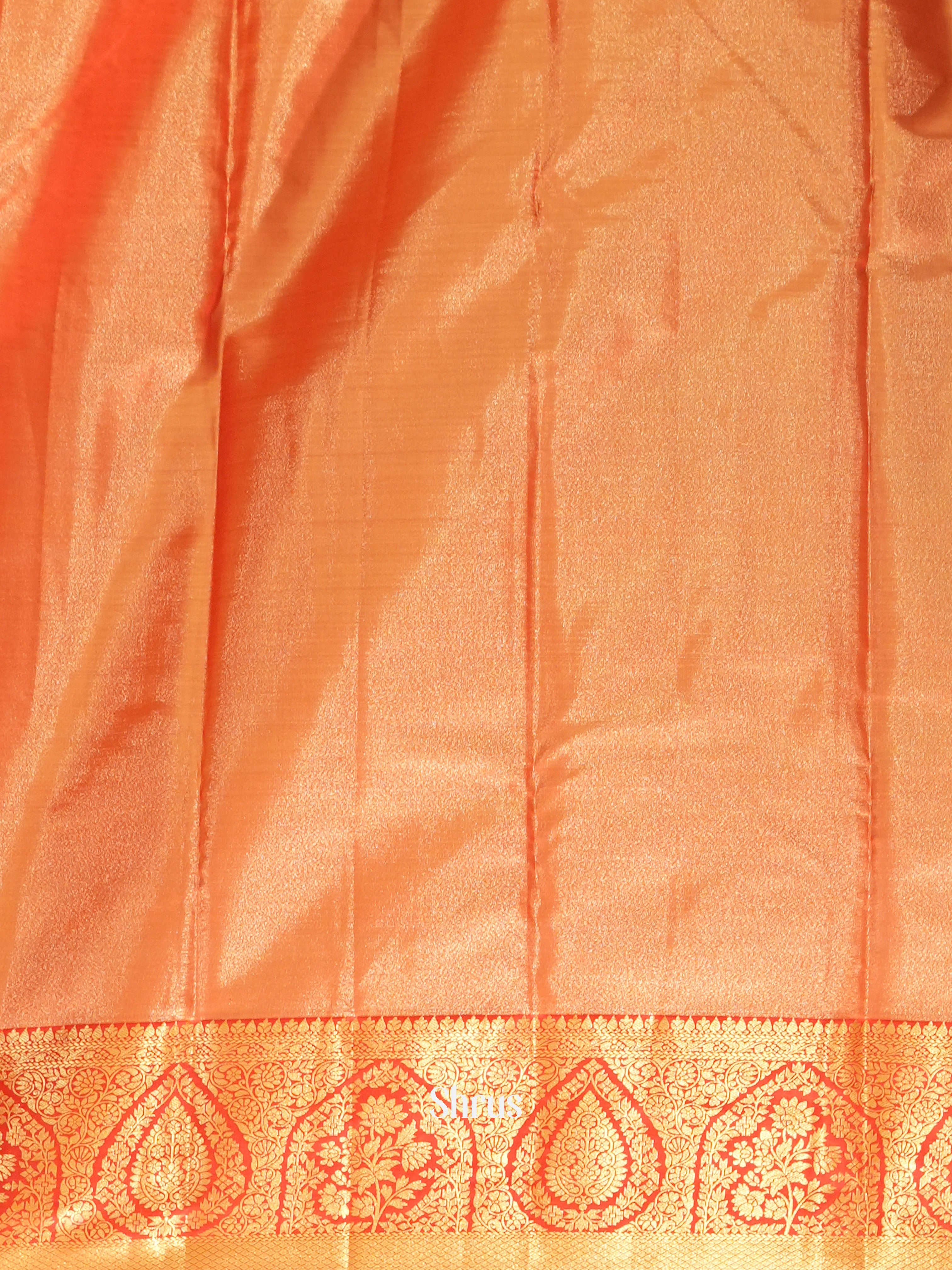 Grey & Red - Kanchipuram-halfpure Saree