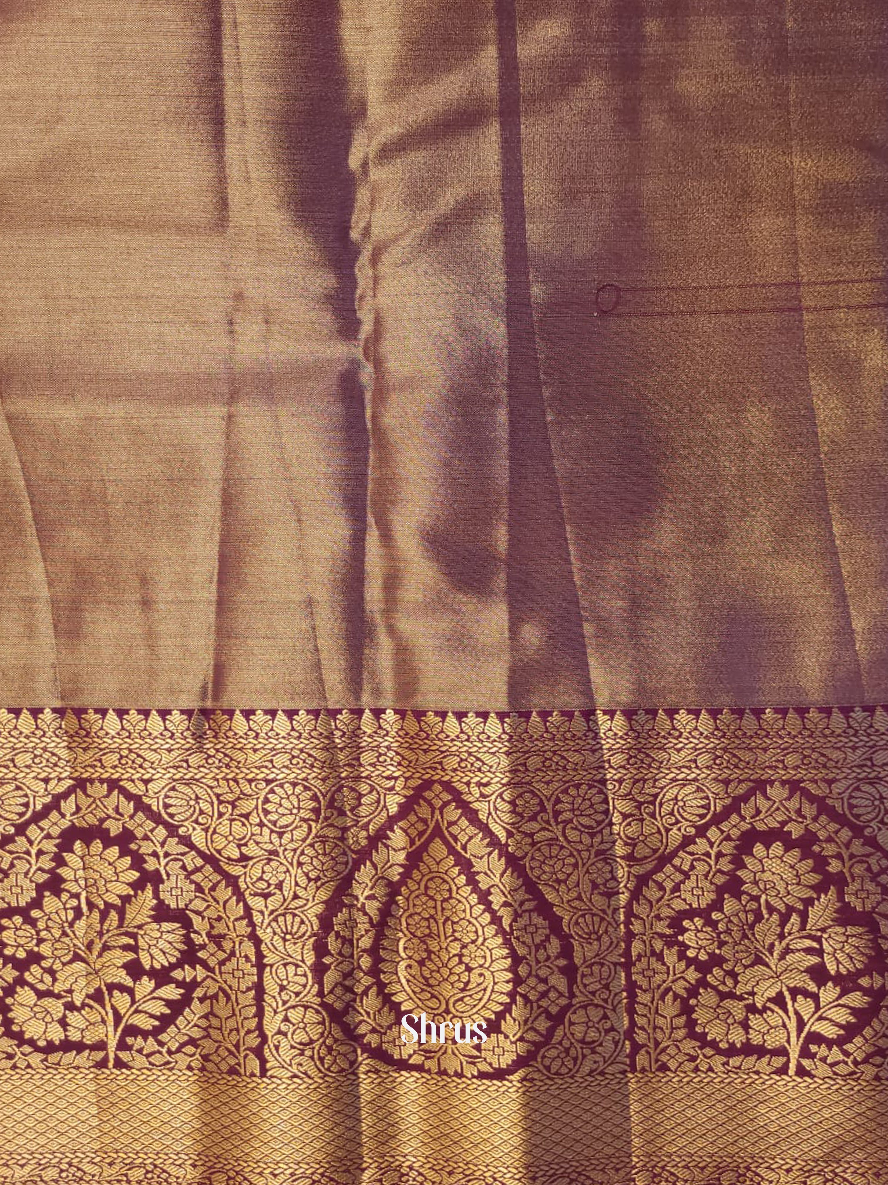 Lavender & Wine - Kanchipuram-halfpure Saree