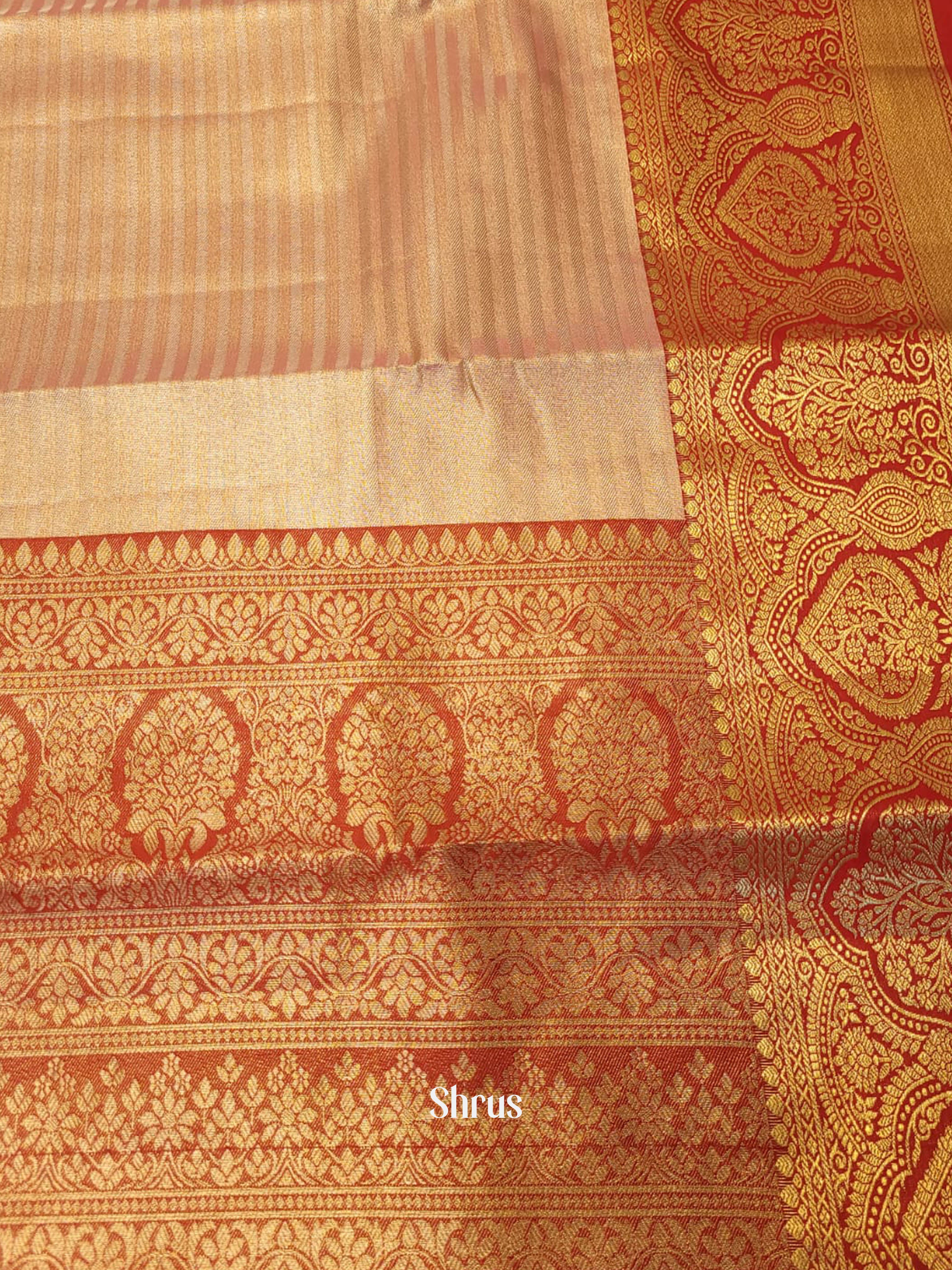 Pink & Red - Kanchipuram-halfpure Saree