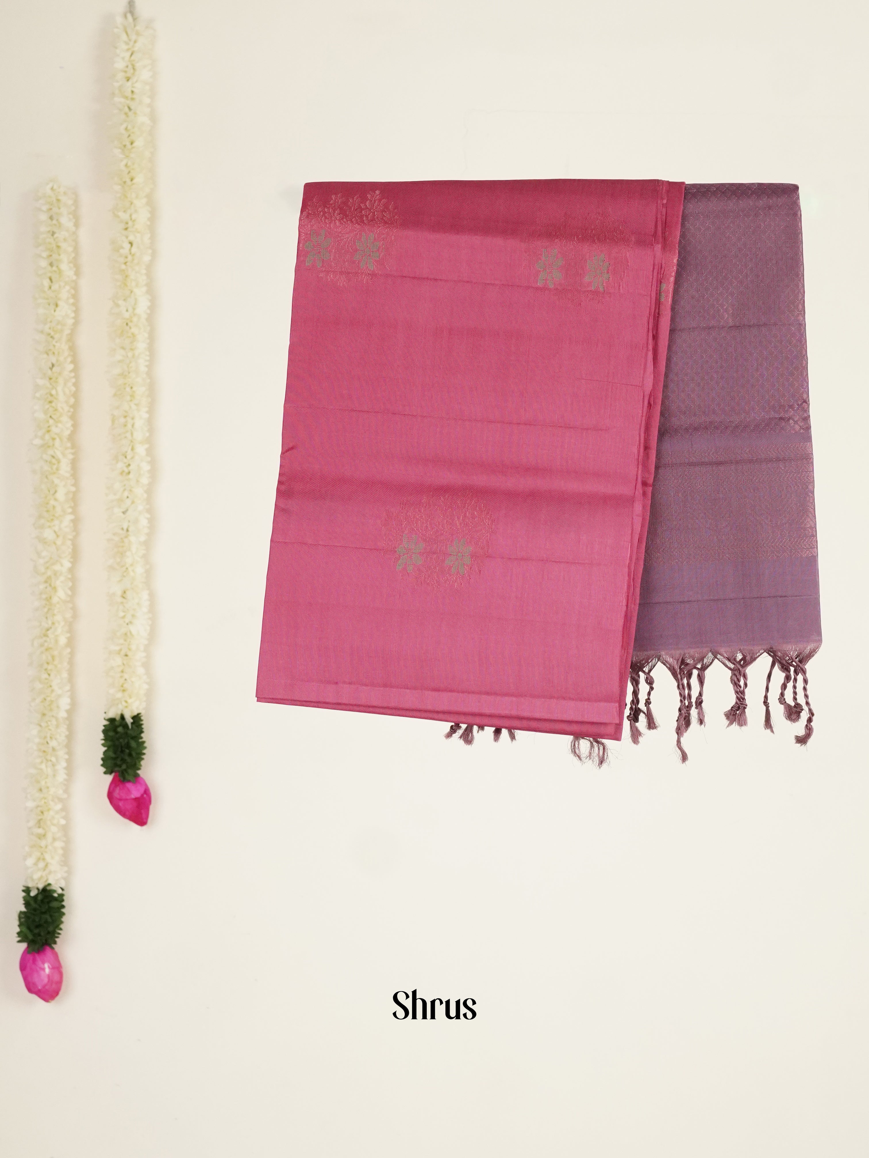 Onion Pink & Lavender - Softsilk-halfpure Saree