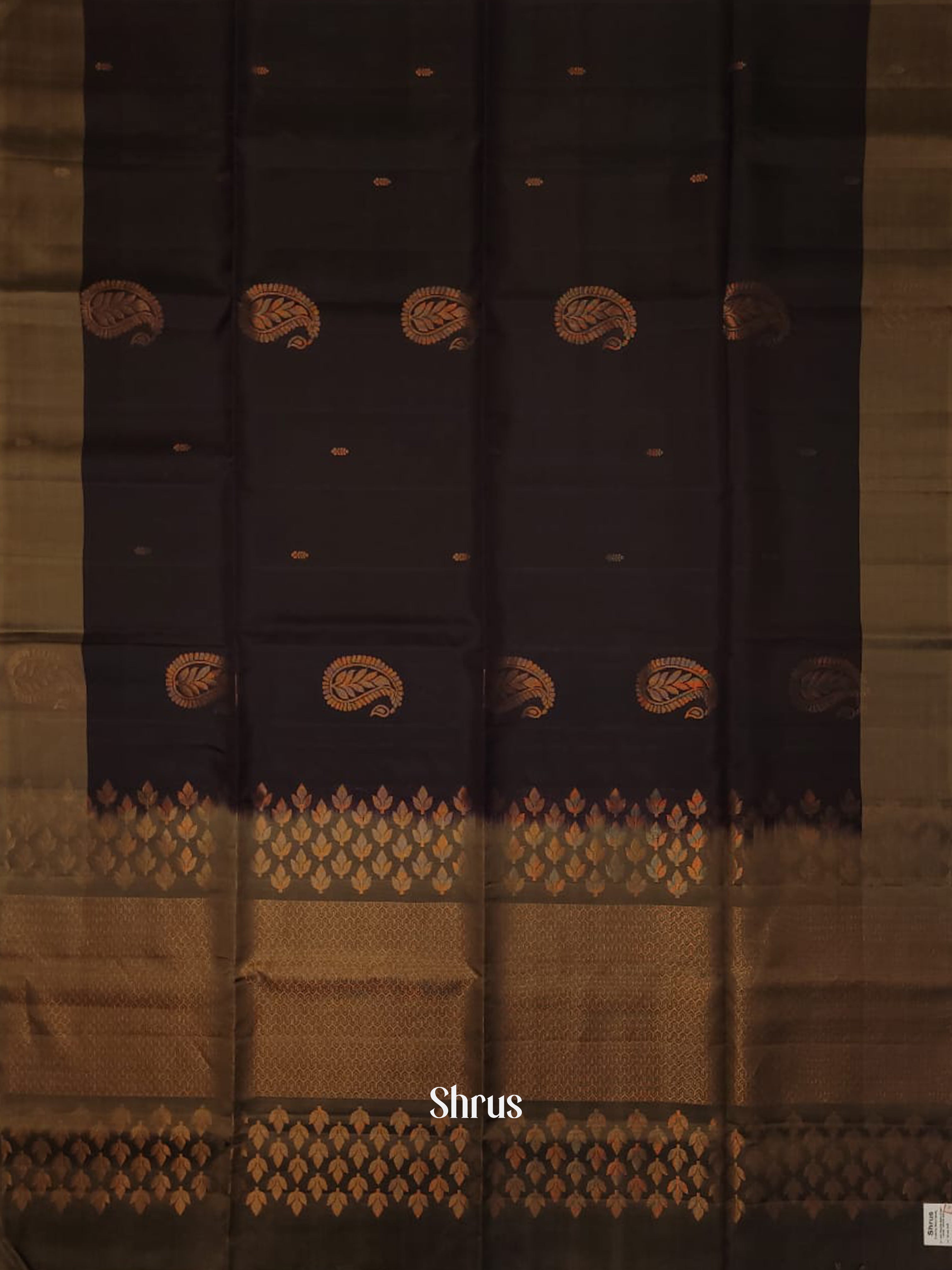 Brown & Grey - Softsilk-halfpure Saree