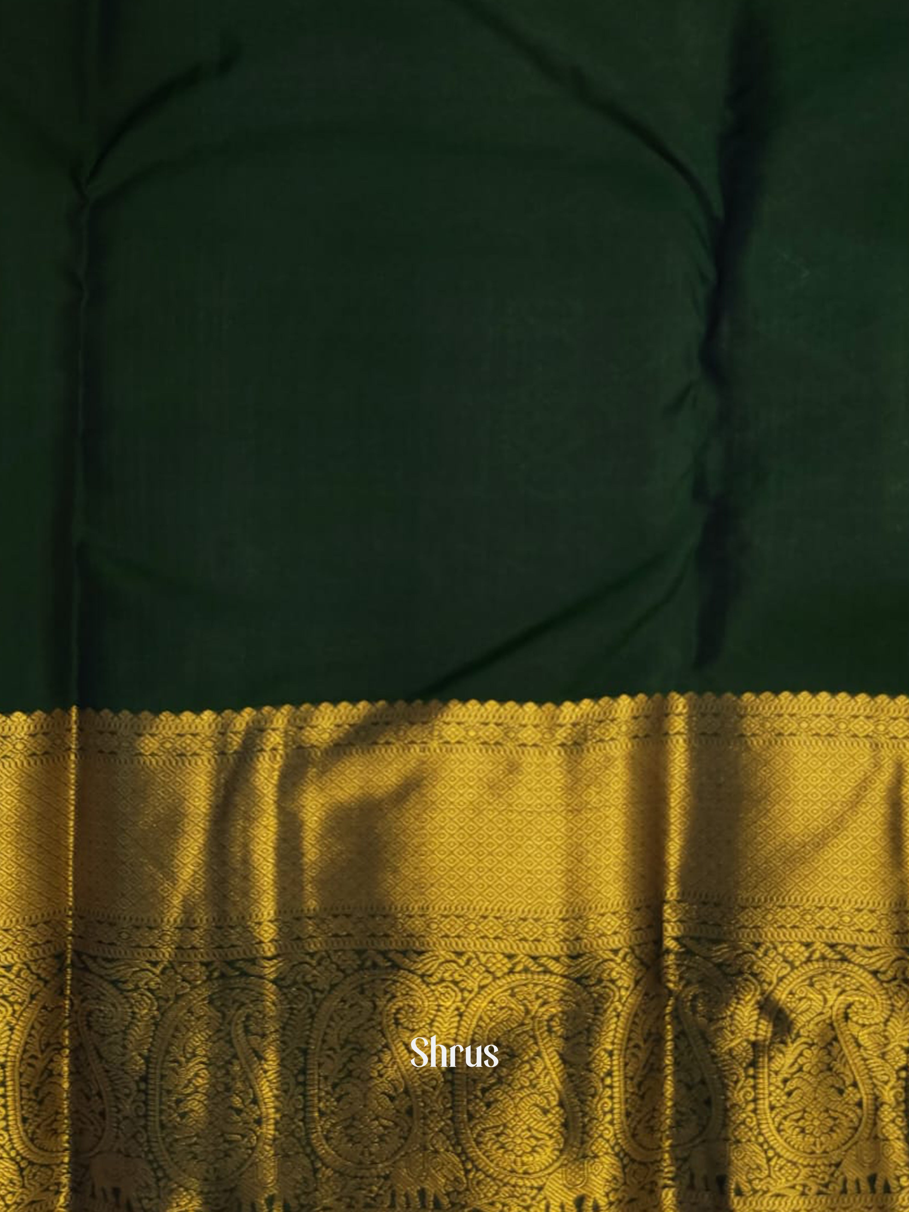 Deep Blue & Green - Kanchipuram-halfpure Saree