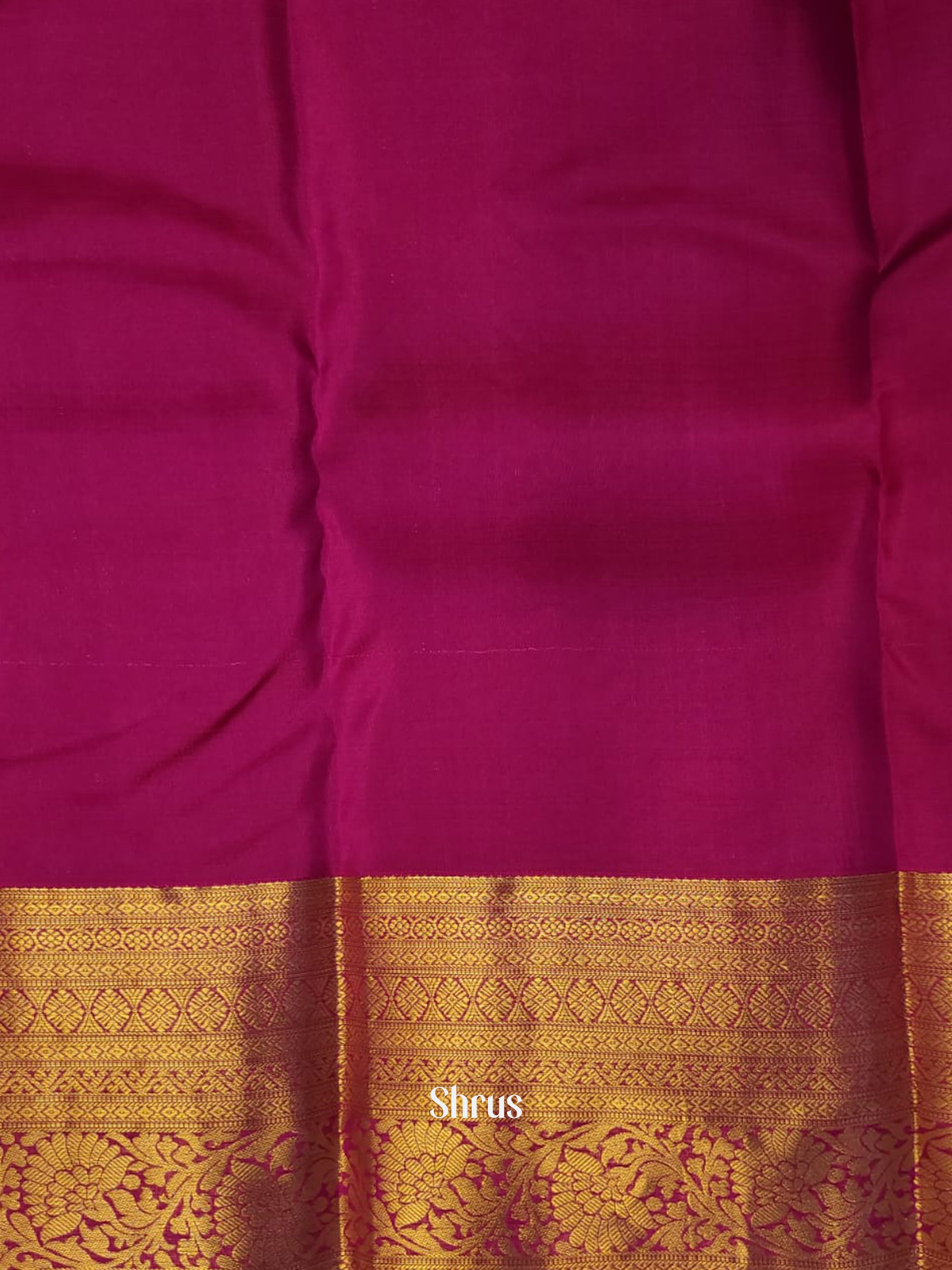 Double Shaded Blue , Green & Pink - Kanchipuram-halfpure Saree