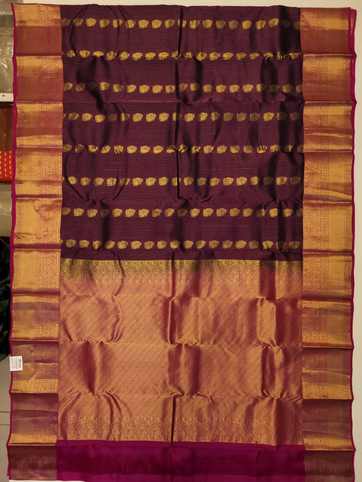 Wine & Pink - Kanchipuram-halfpure Saree