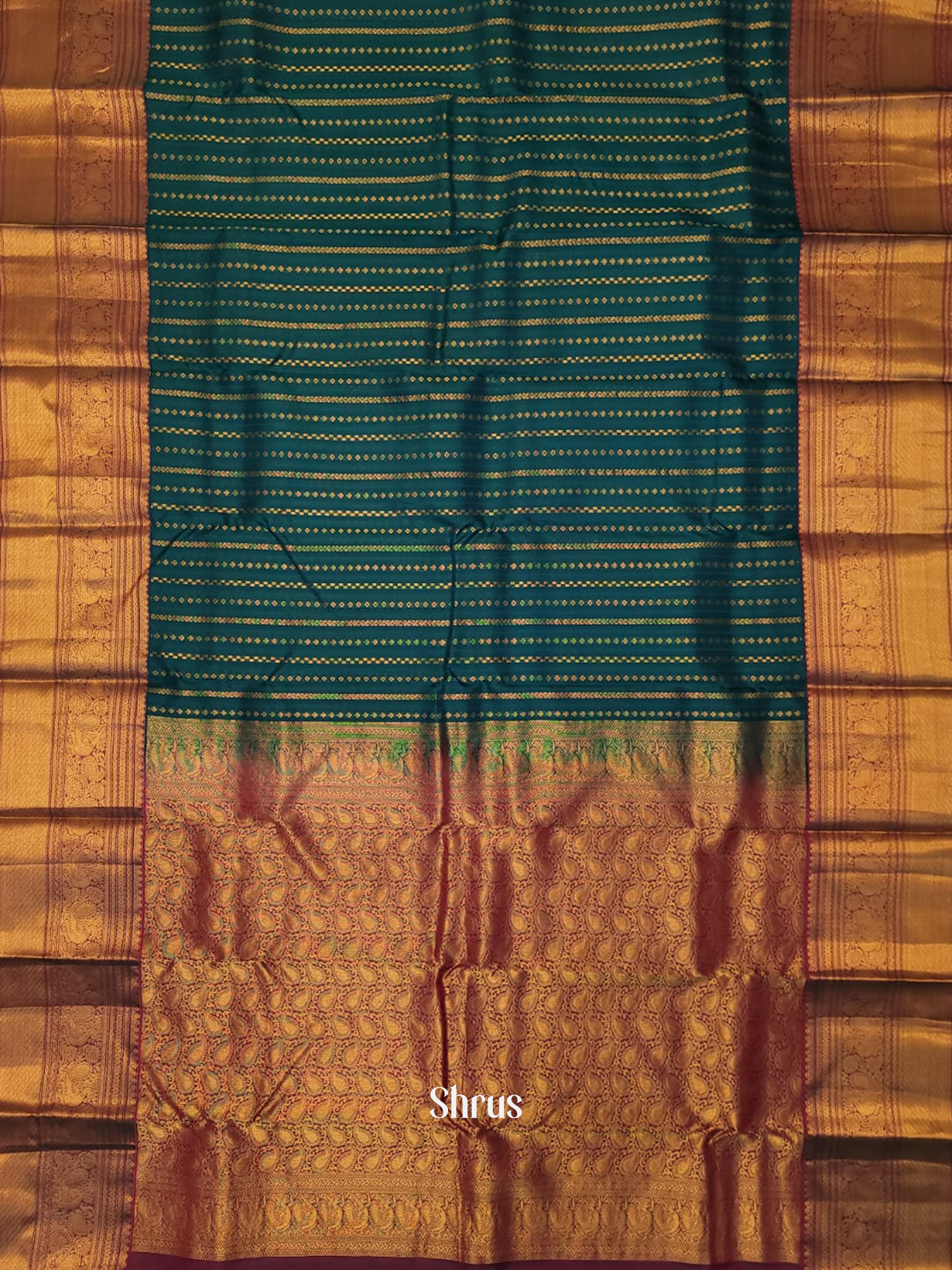 Blue & Pink  - Kanchipuram-halfpure Saree