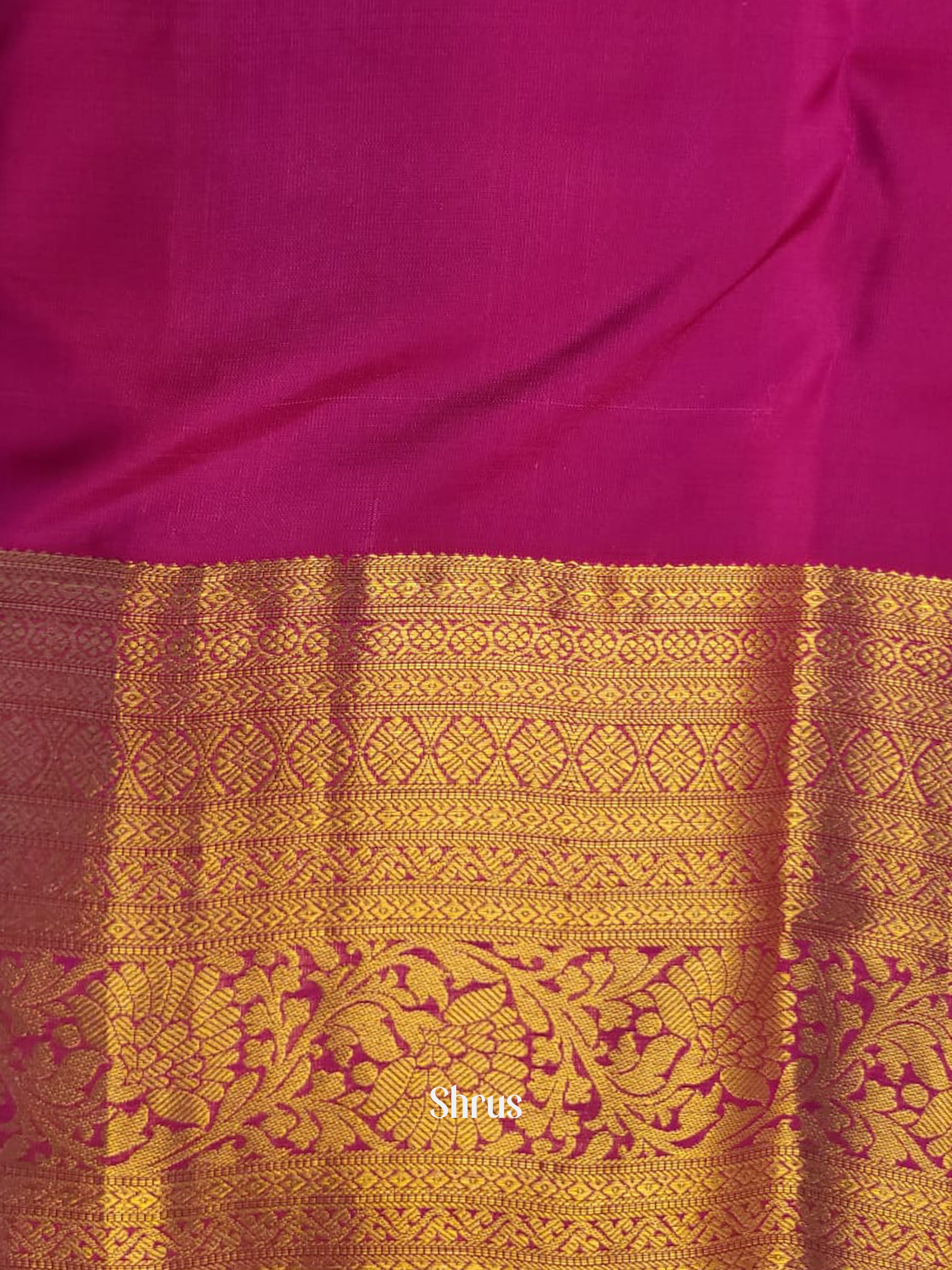 Mustard & Pink - Kanchipuram-halfpure Saree