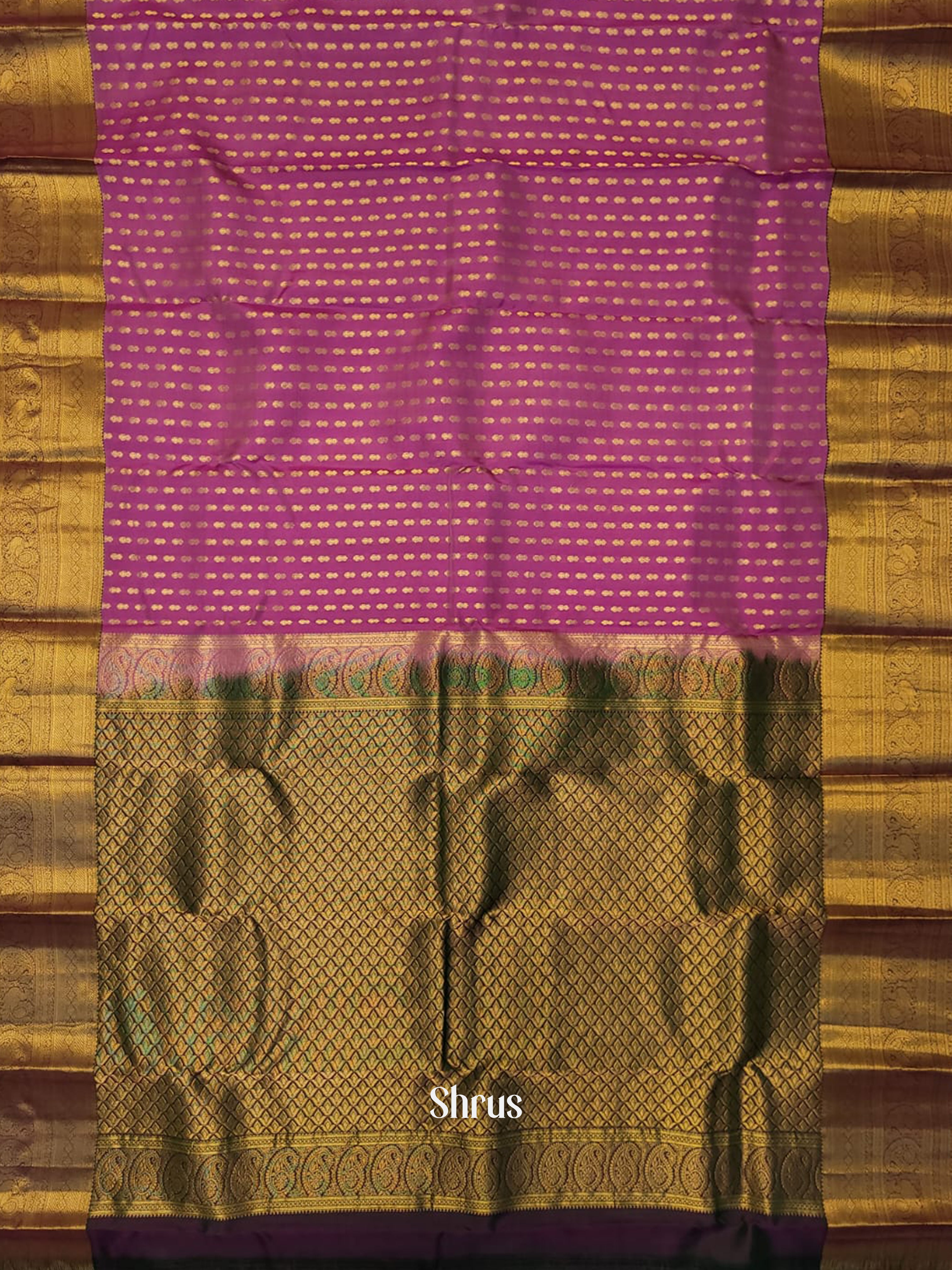 Lavender & Wine - Kanchipuram-halfpure Saree