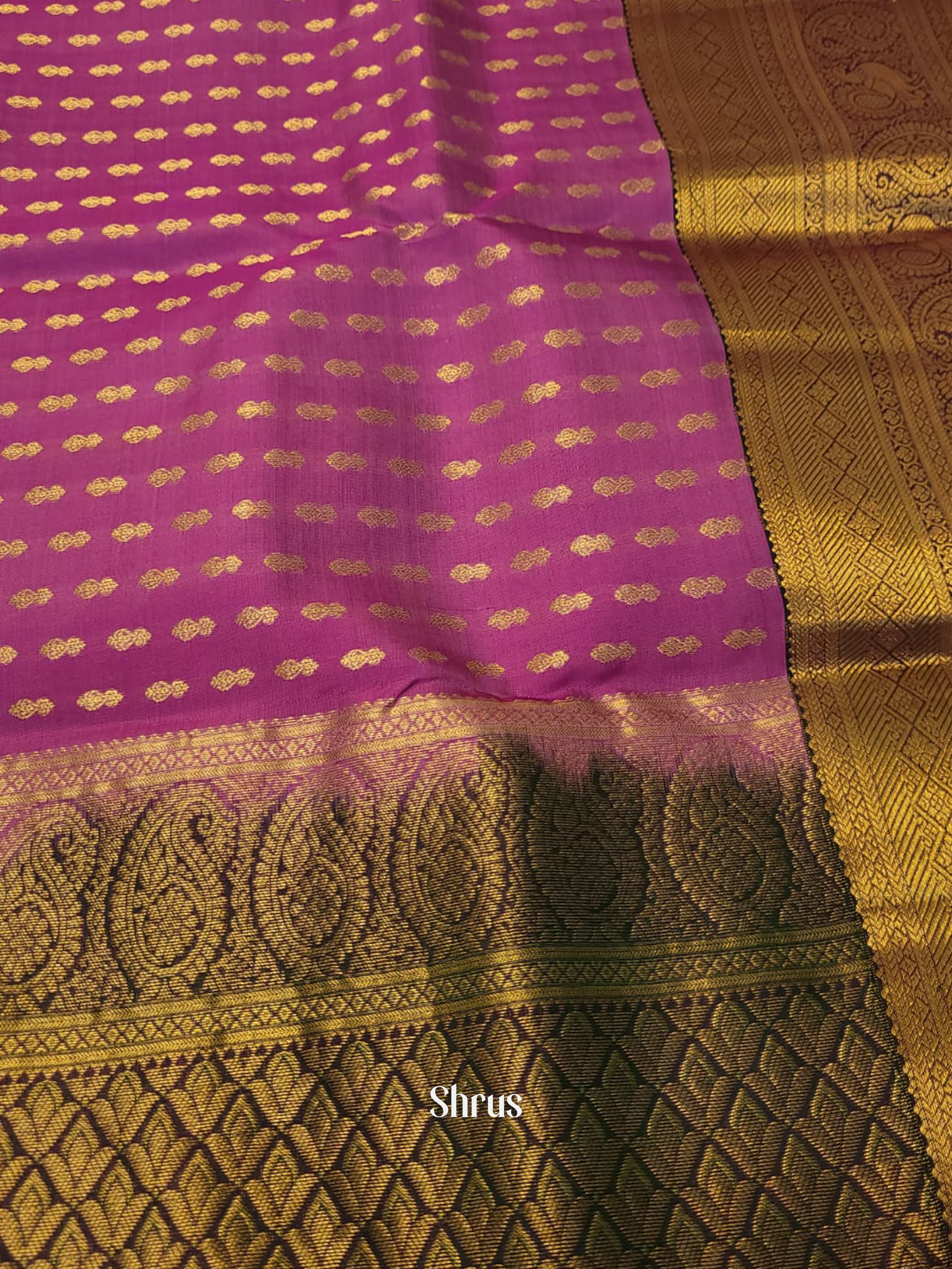 Lavender & Wine - Kanchipuram-halfpure Saree