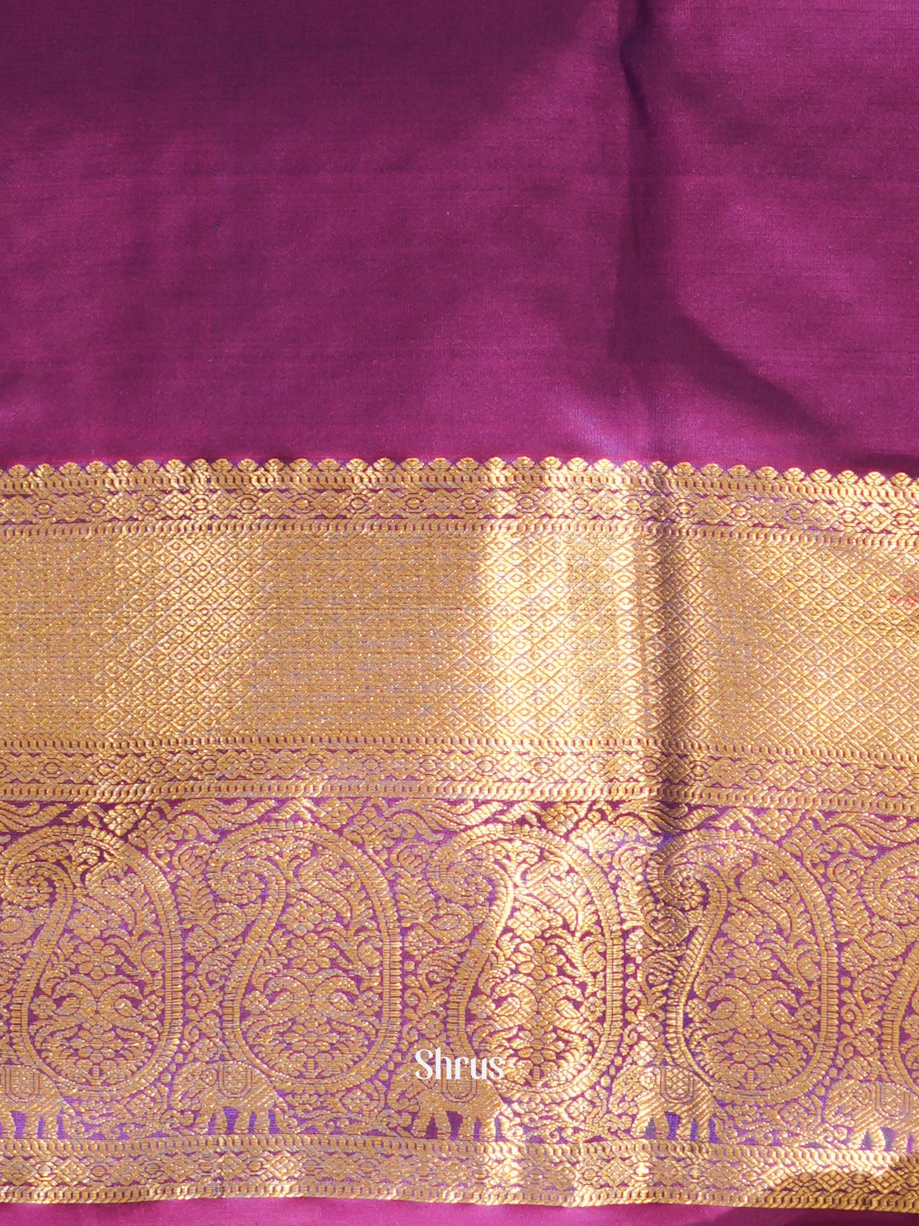 Green & Purple - Kanchipuram halfpure Saree