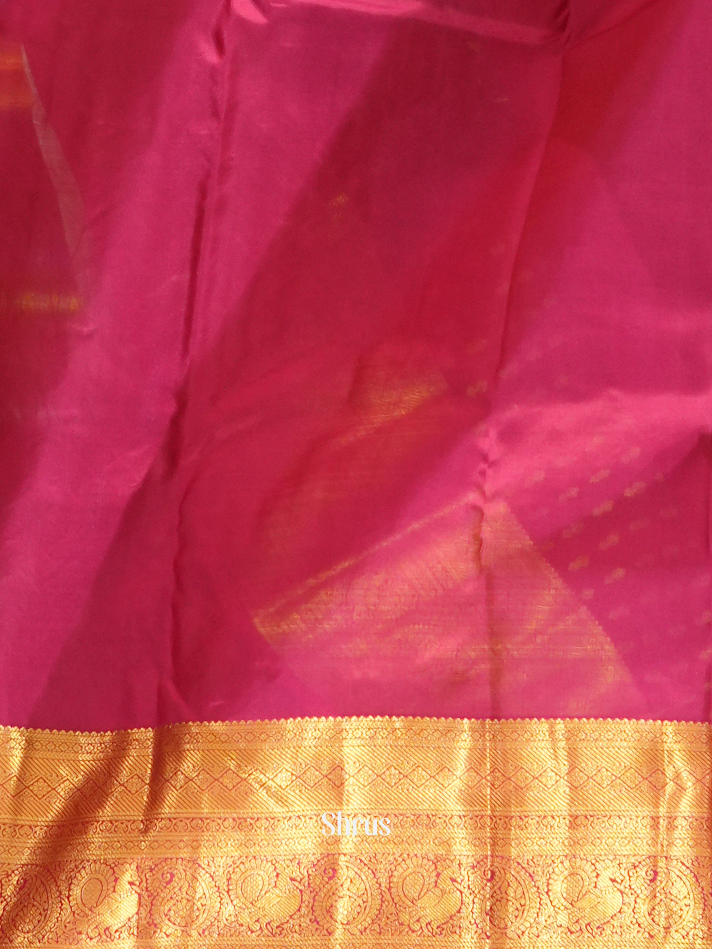 Brown & Pink - Kanchipuram-halfpure Saree