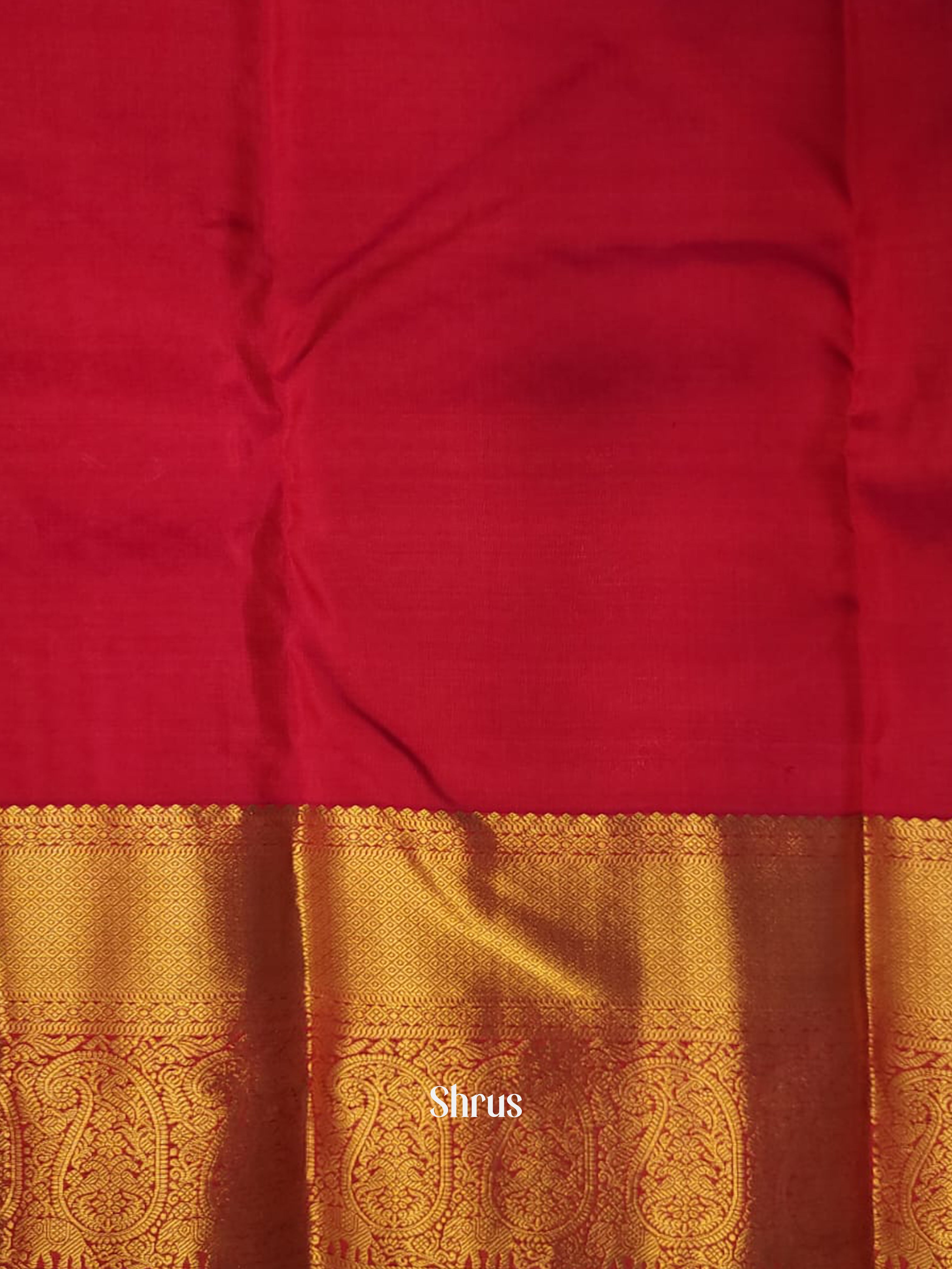 Orange & Pink - Kanchipuram-halfpure Saree