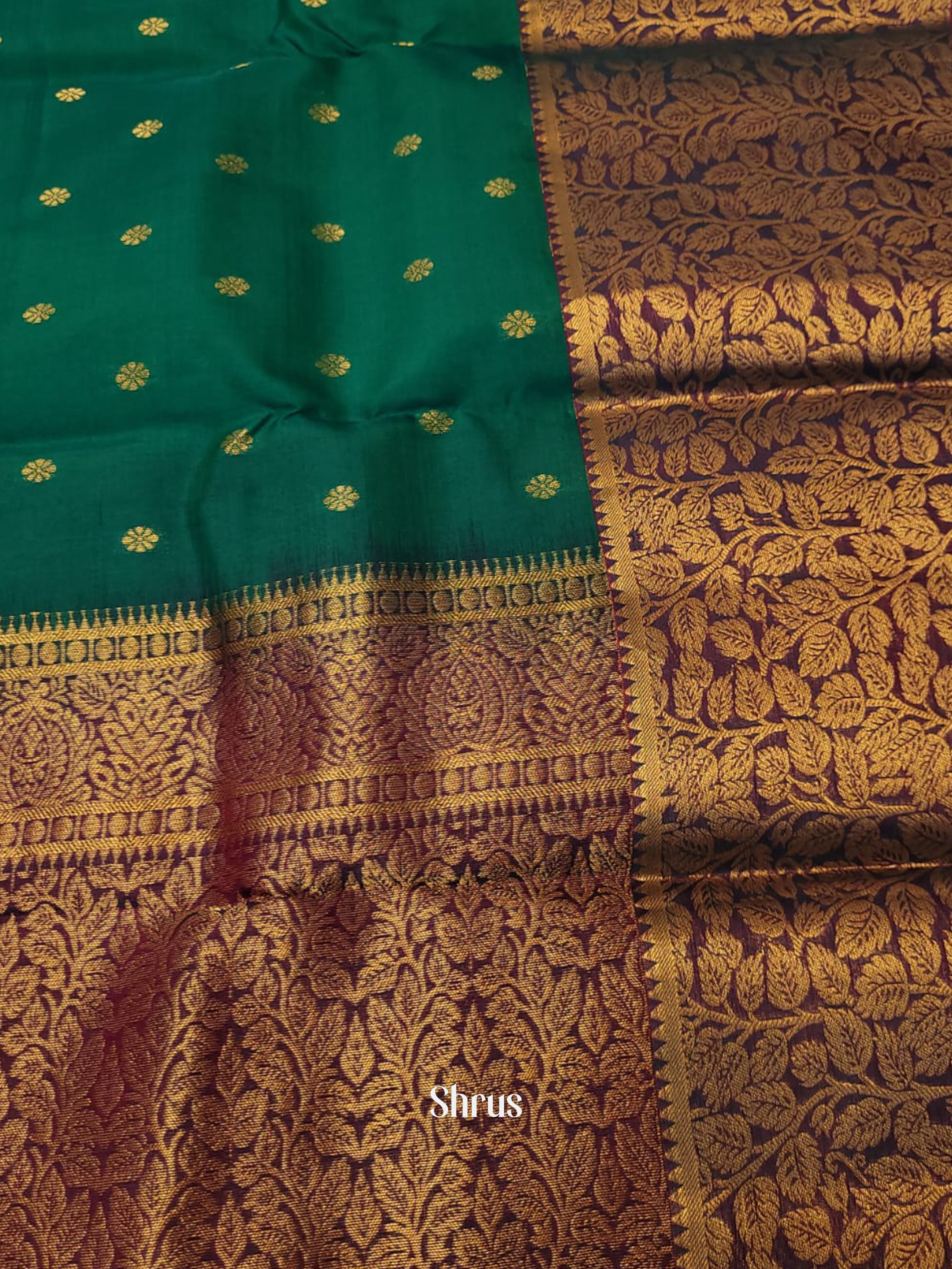 Green & Pink - Kanchipuram-halfpure Saree