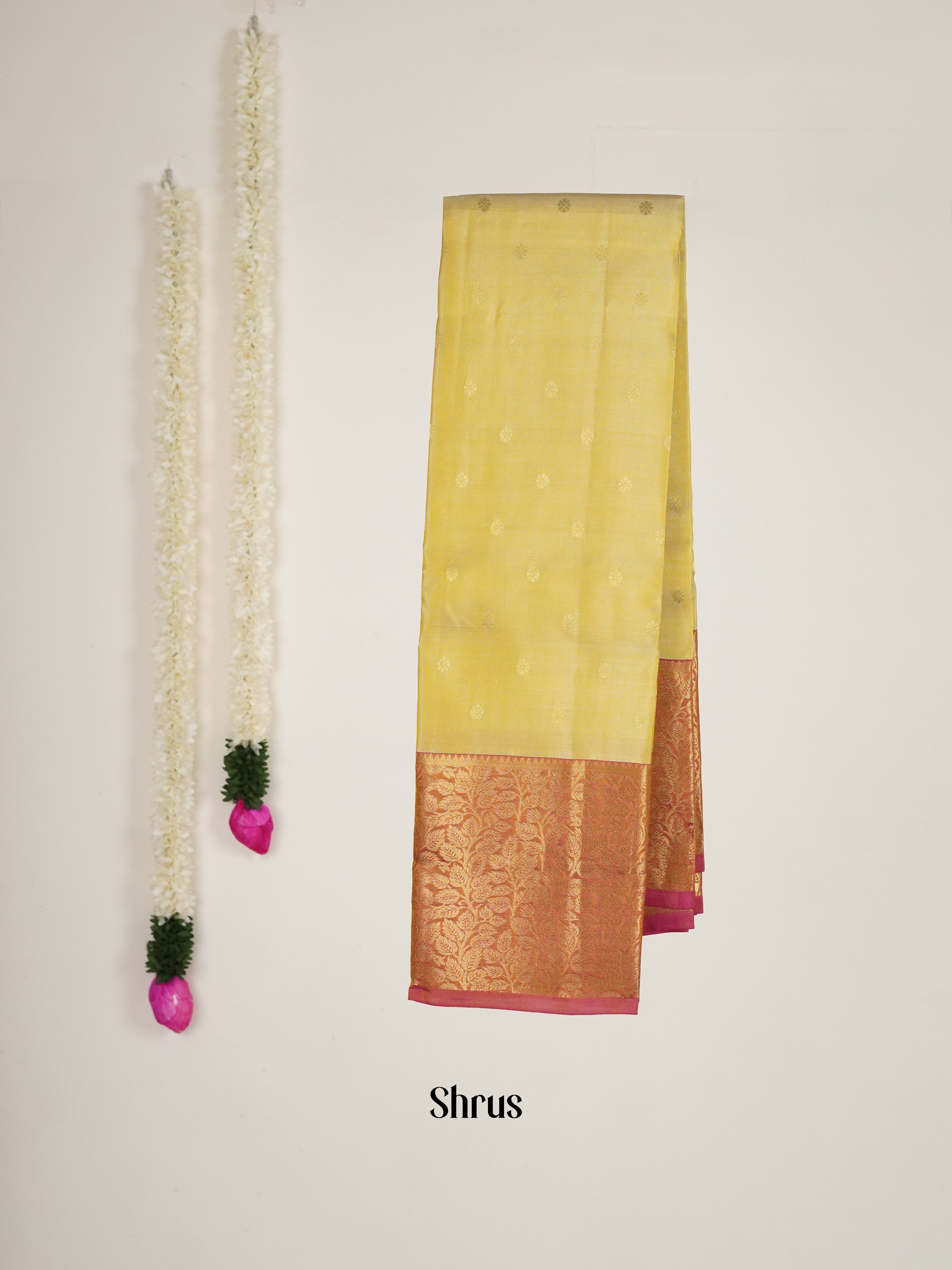 Lite Green & Pink - Kanchipuram-halfpure Saree