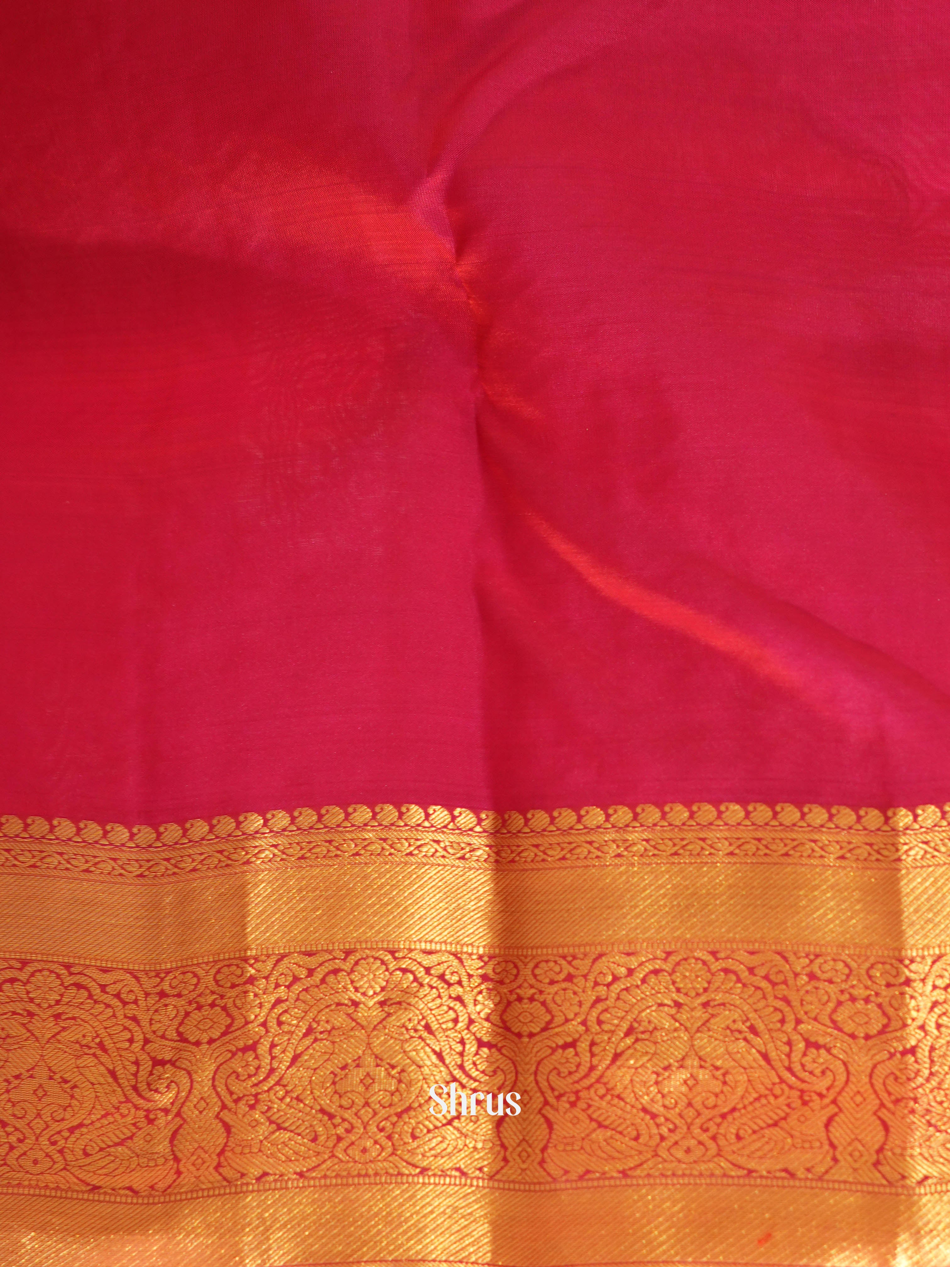 Double Shaded Green & Purple - Kanchipuram halfpure Saree