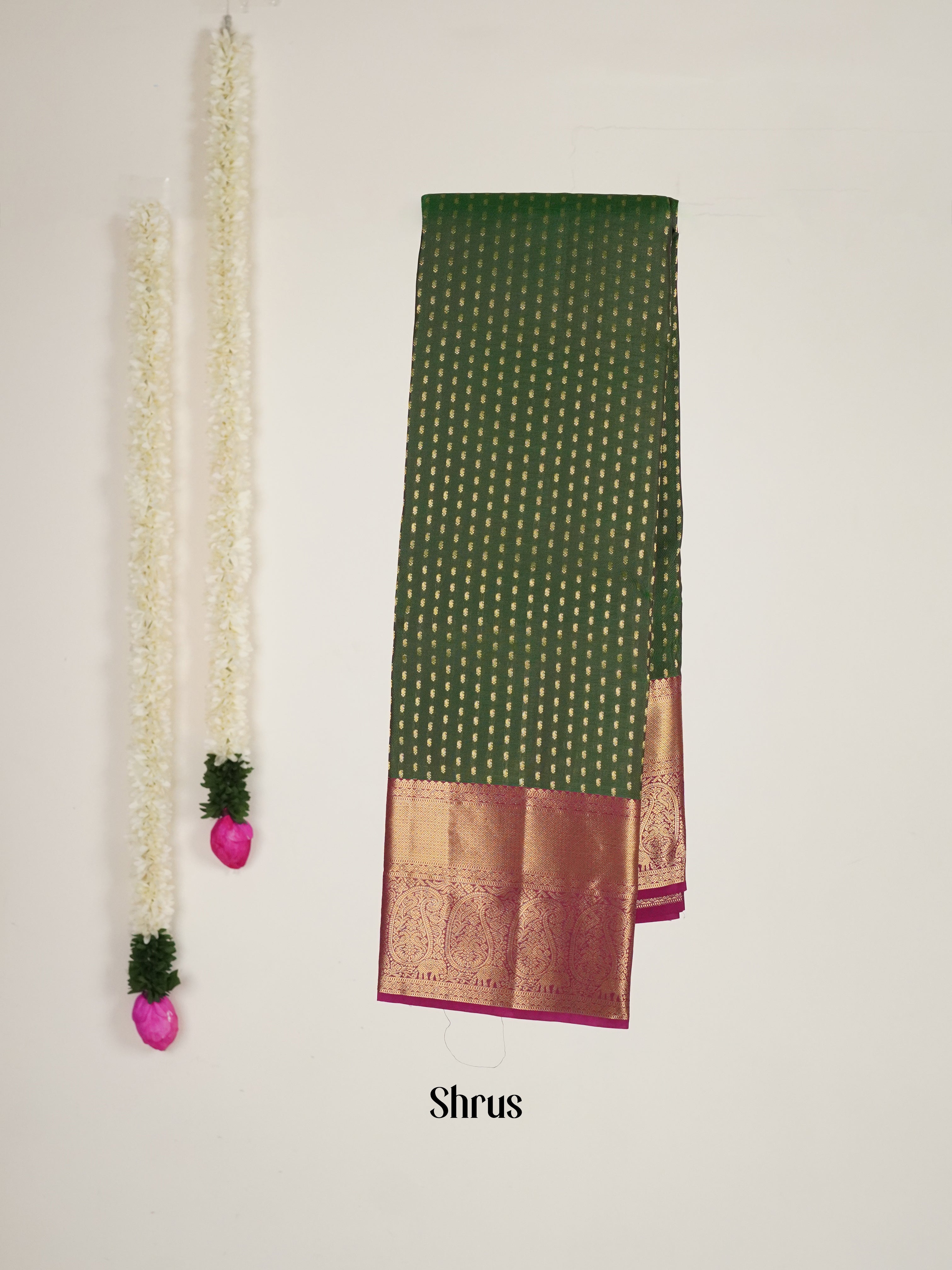 Green & Pink - Kanchipuram-halfpure Saree