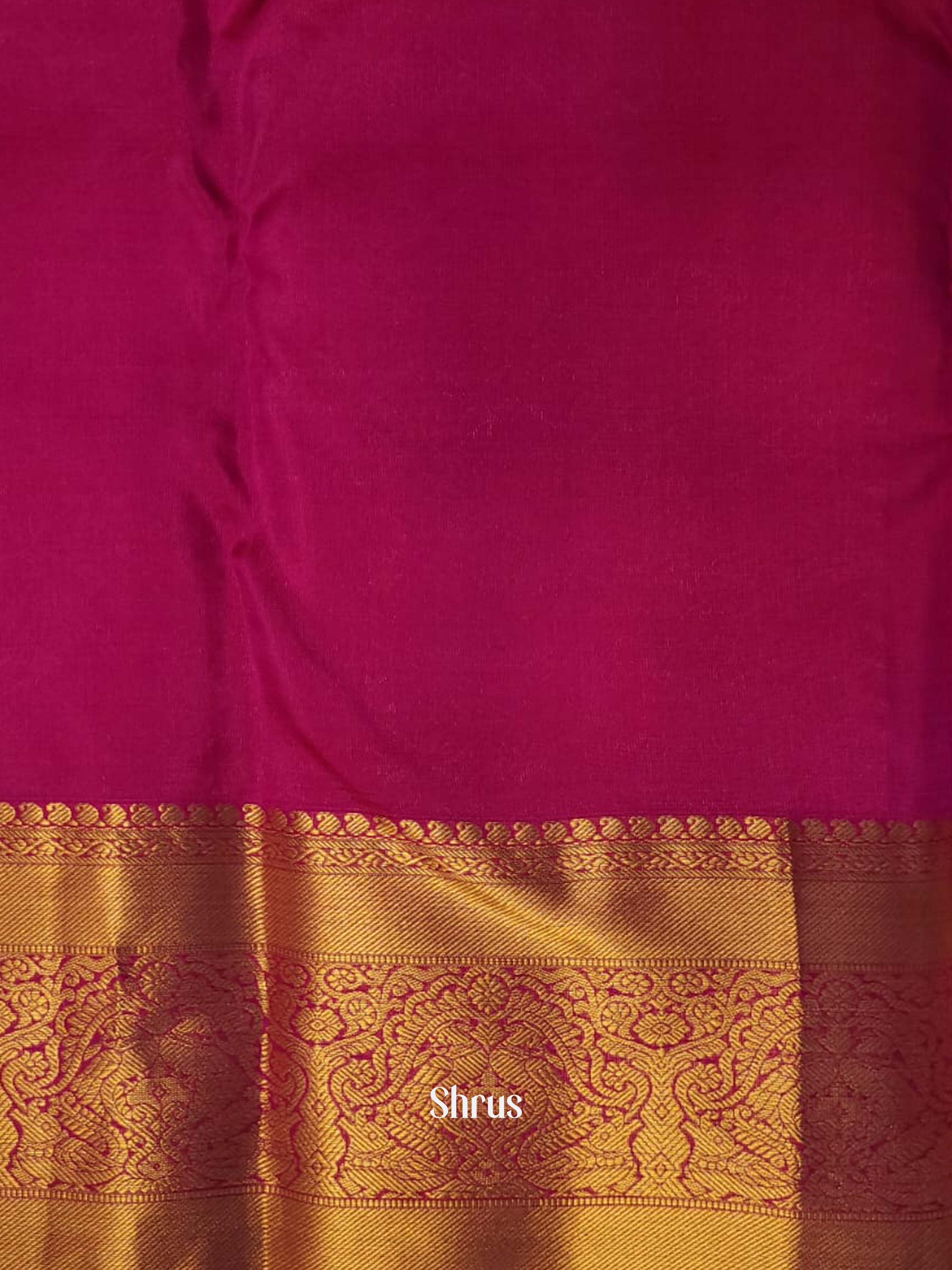 Double Shaded Grey, Green & Purple - Kanchipuram-halfpure Saree