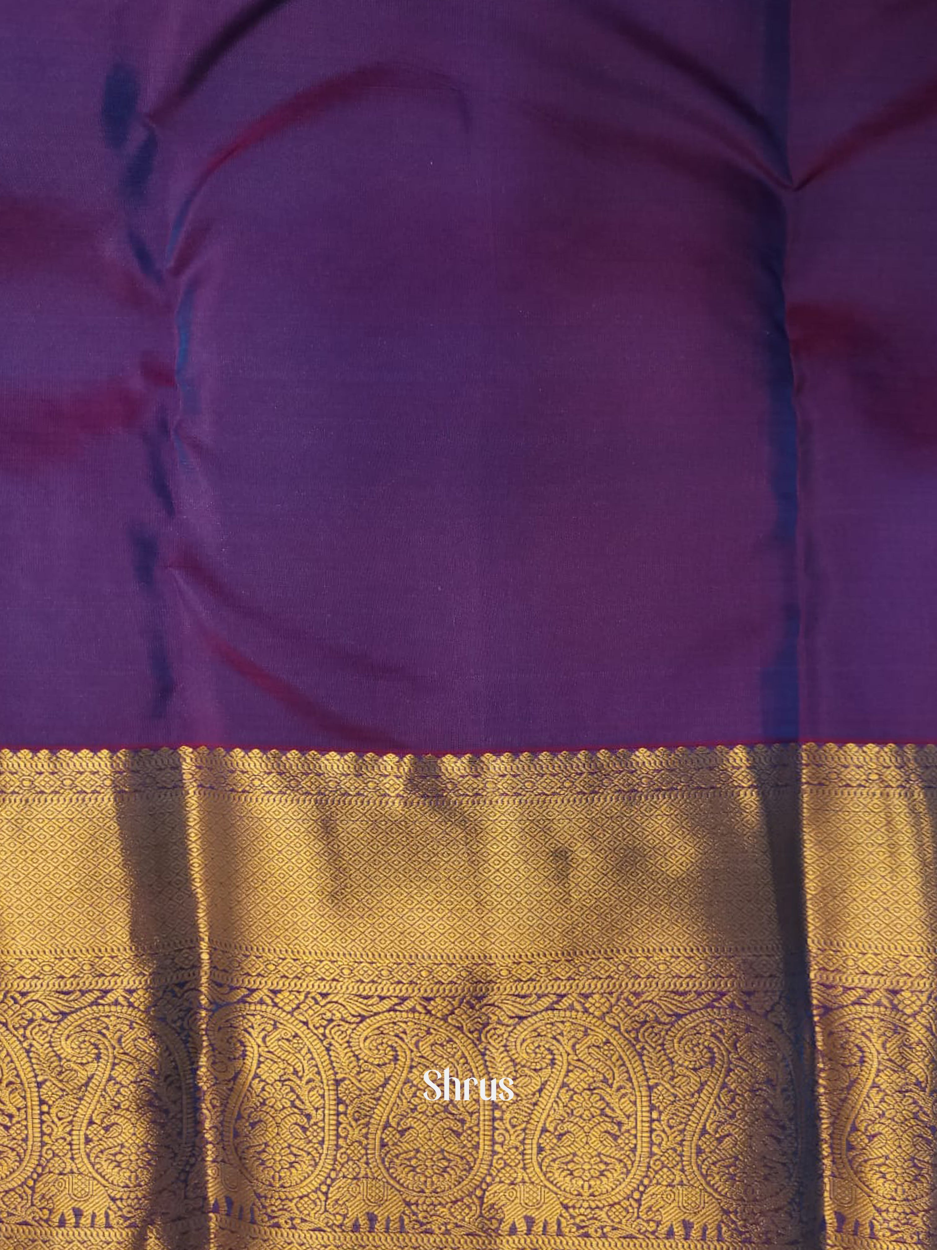 Green & Purple - Kanchipuram-halfpure Saree