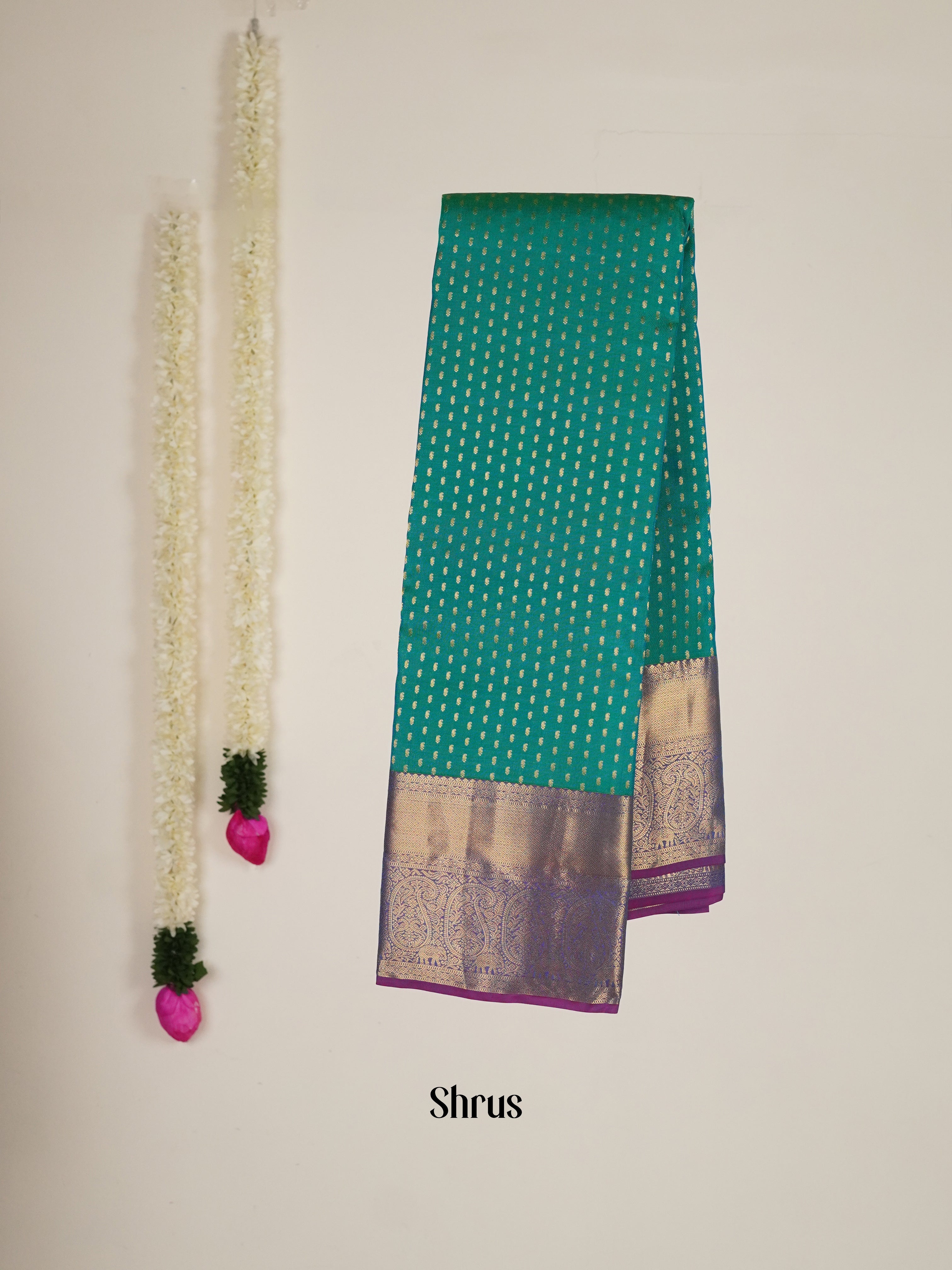 Green & Purple - Kanchipuram-halfpure Saree