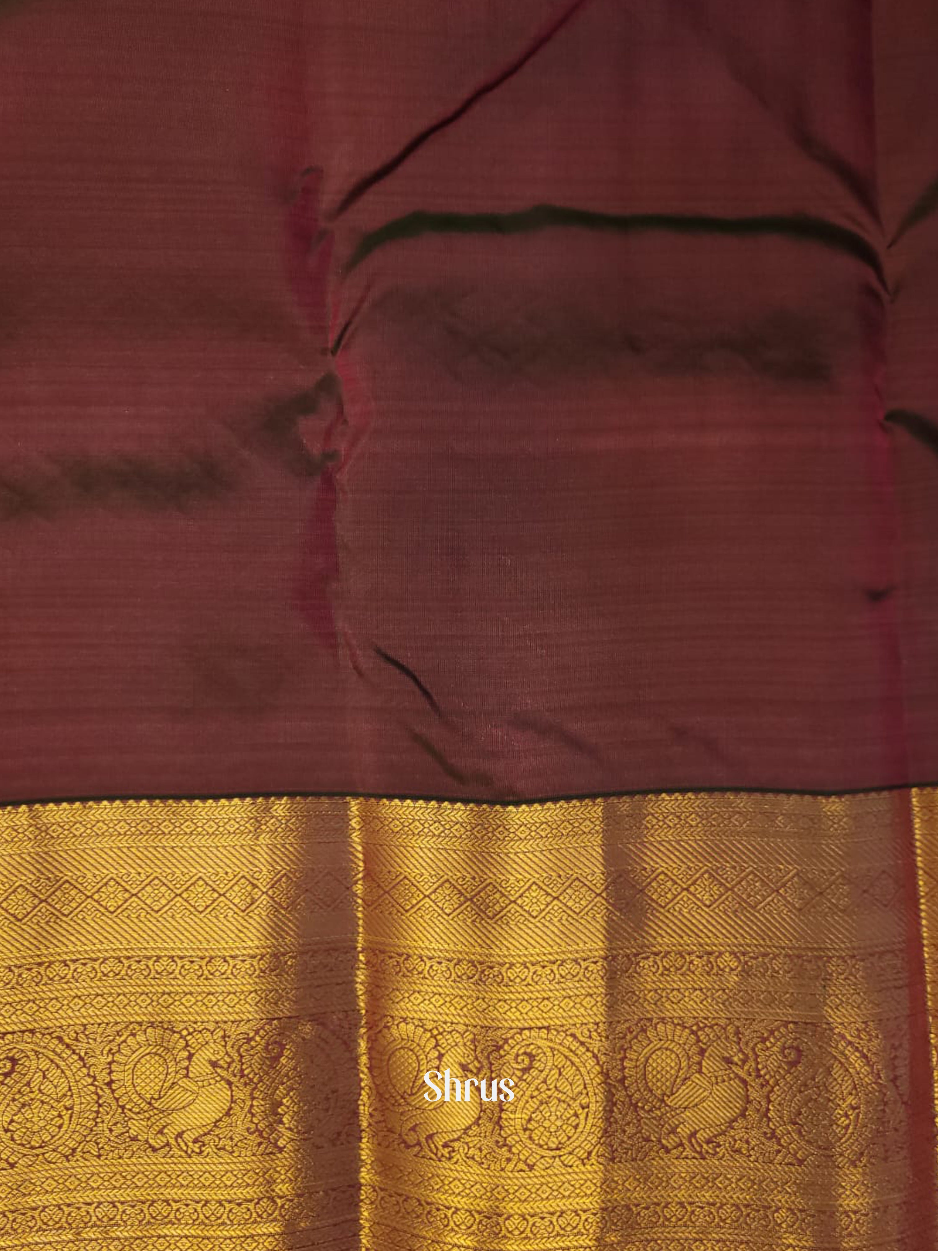 Red & Maroon - Kanchipuram-halfpure Saree