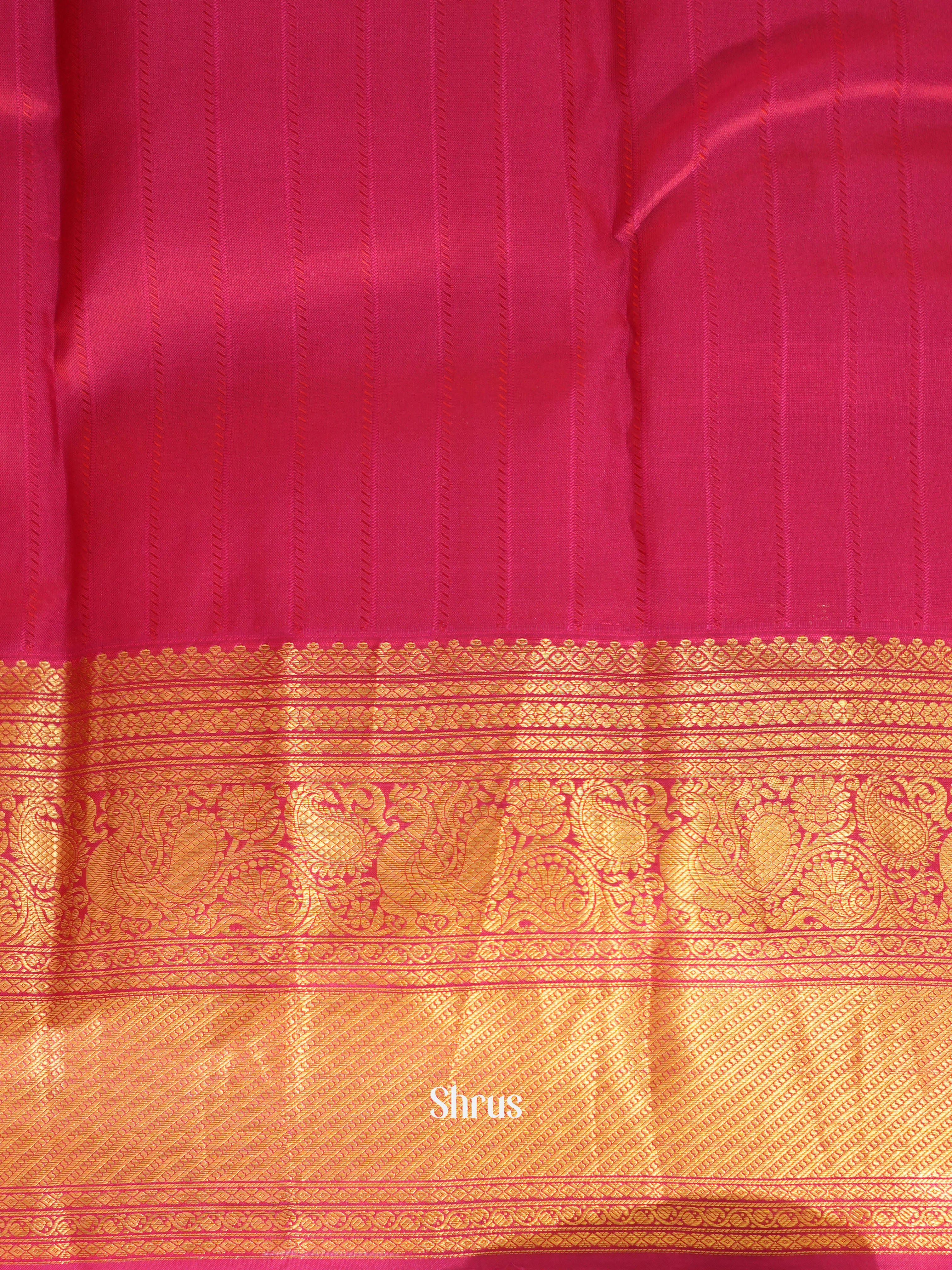 Orange & Pink- Kanchipuram halfpure Saree