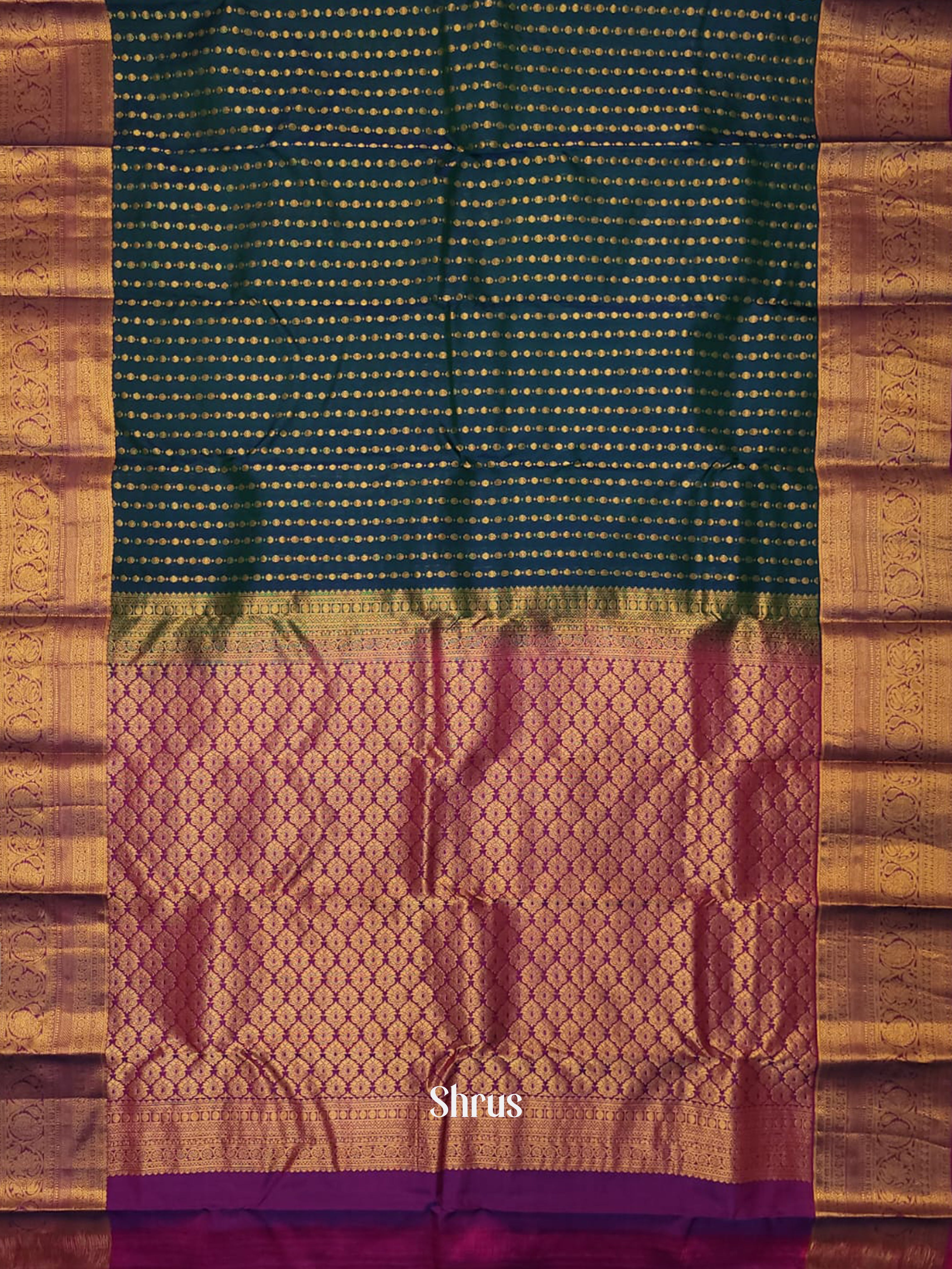 Blue & Purple- Kanchipuram-halfpure Saree