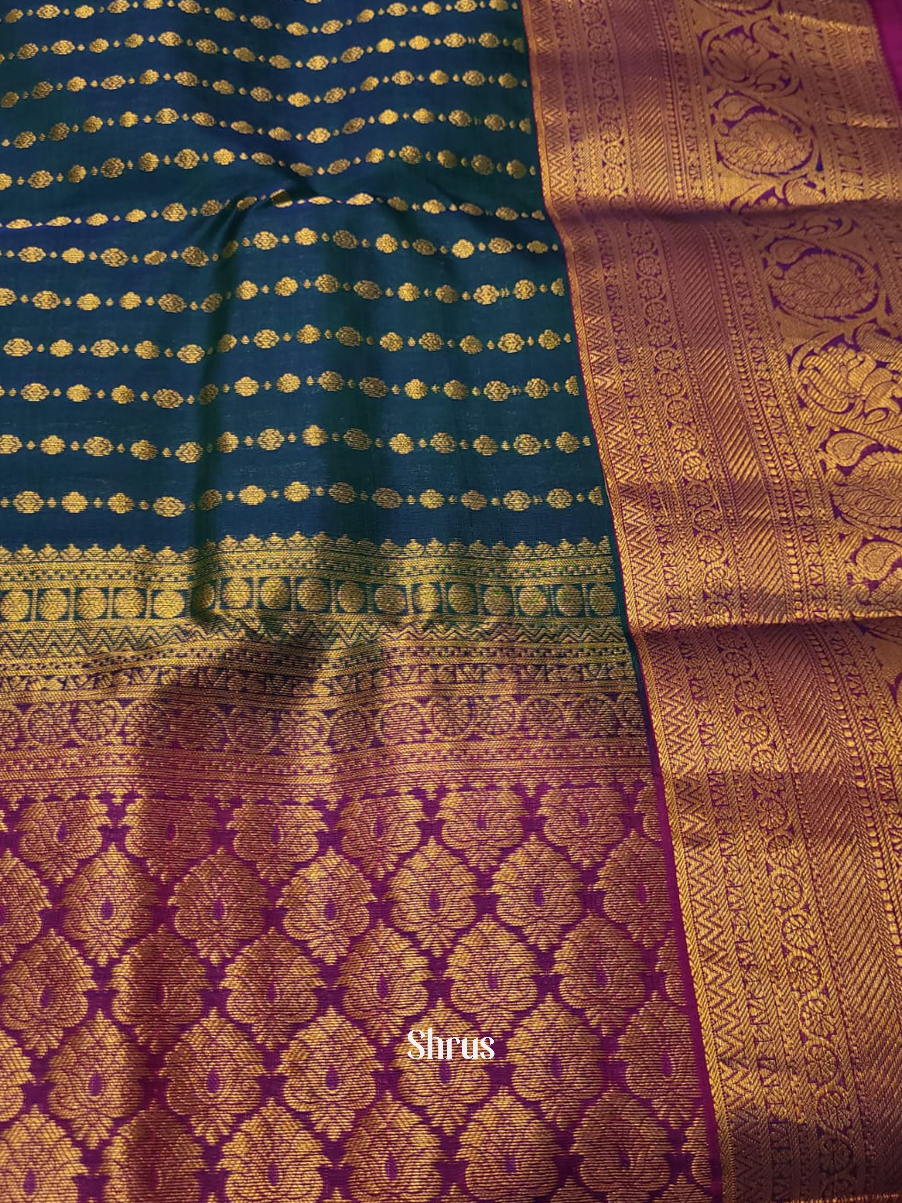 Blue & Purple- Kanchipuram-halfpure Saree