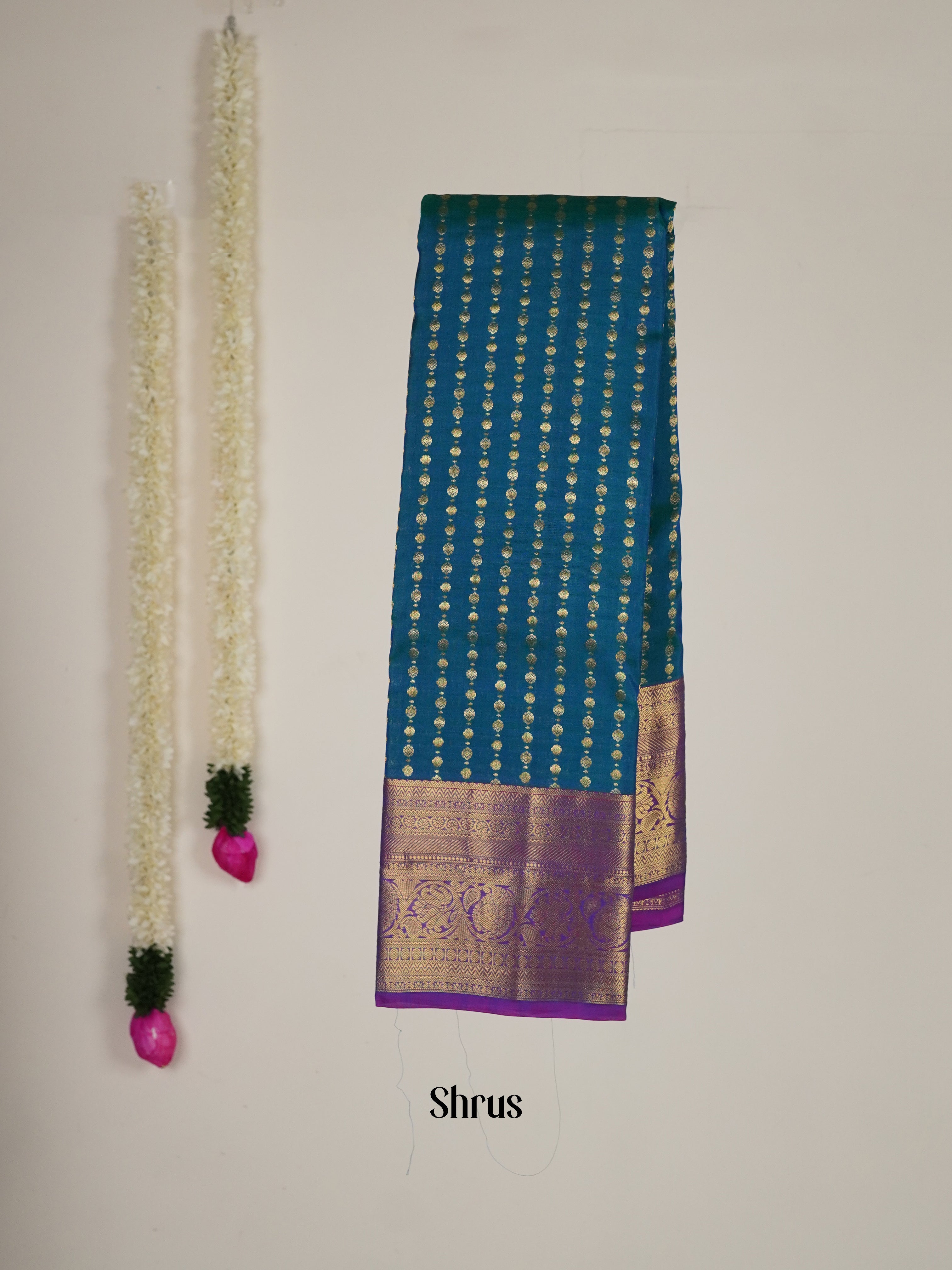 Blue & Purple- Kanchipuram-halfpure Saree