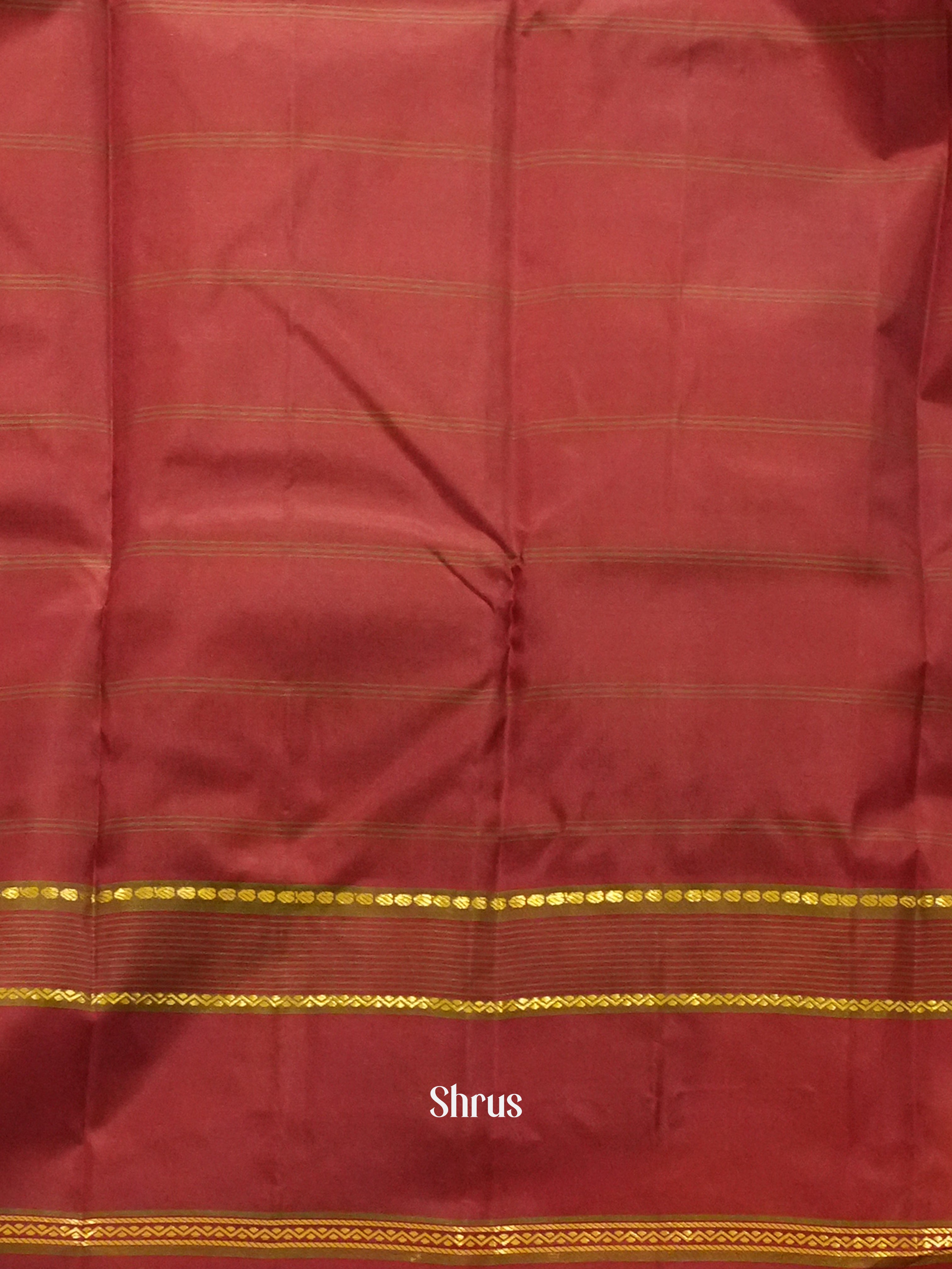 Mustard & Maroon  - Kanchipuram silk Saree