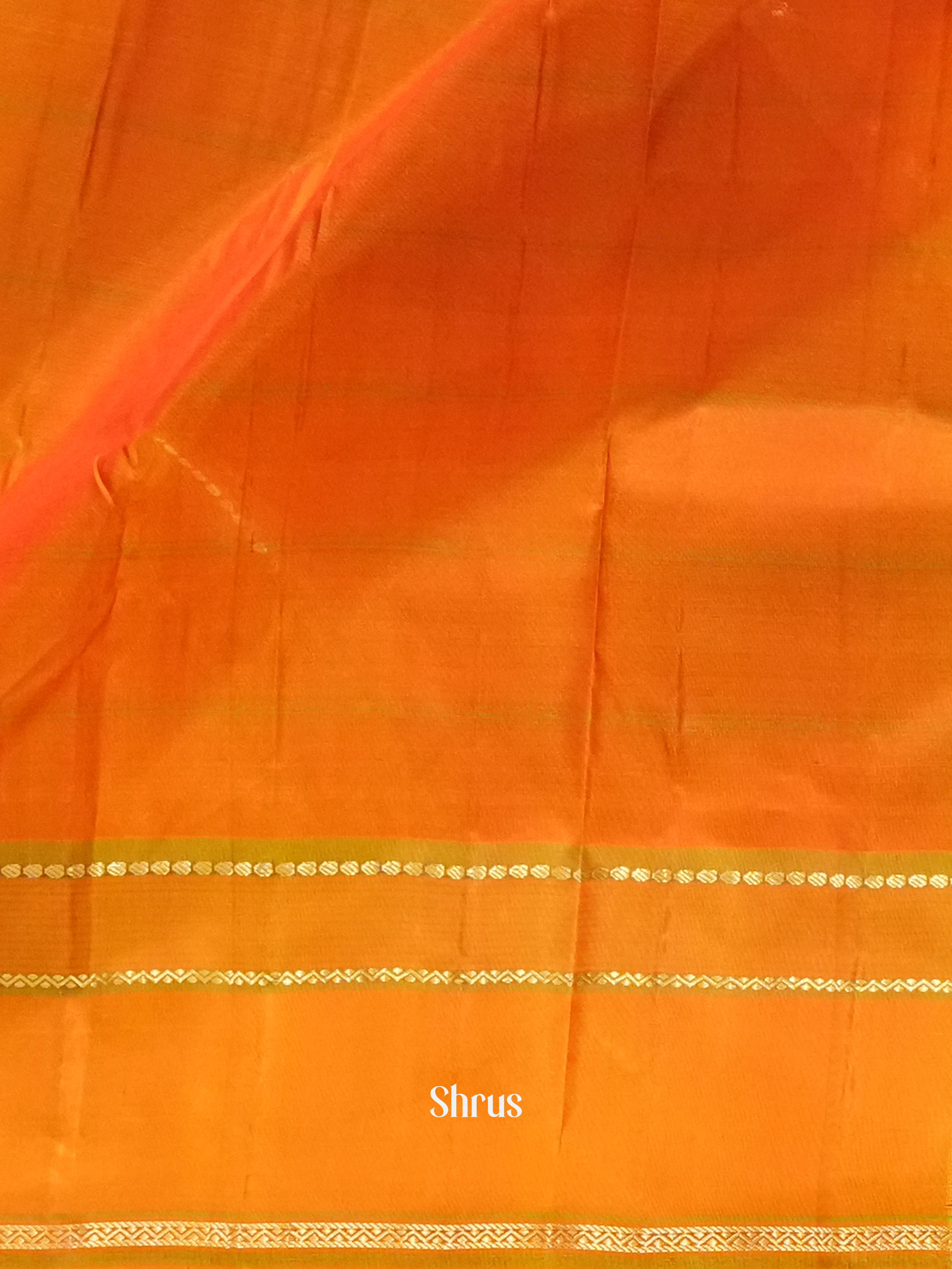 Red & Orange - Kanchipuram silk Saree