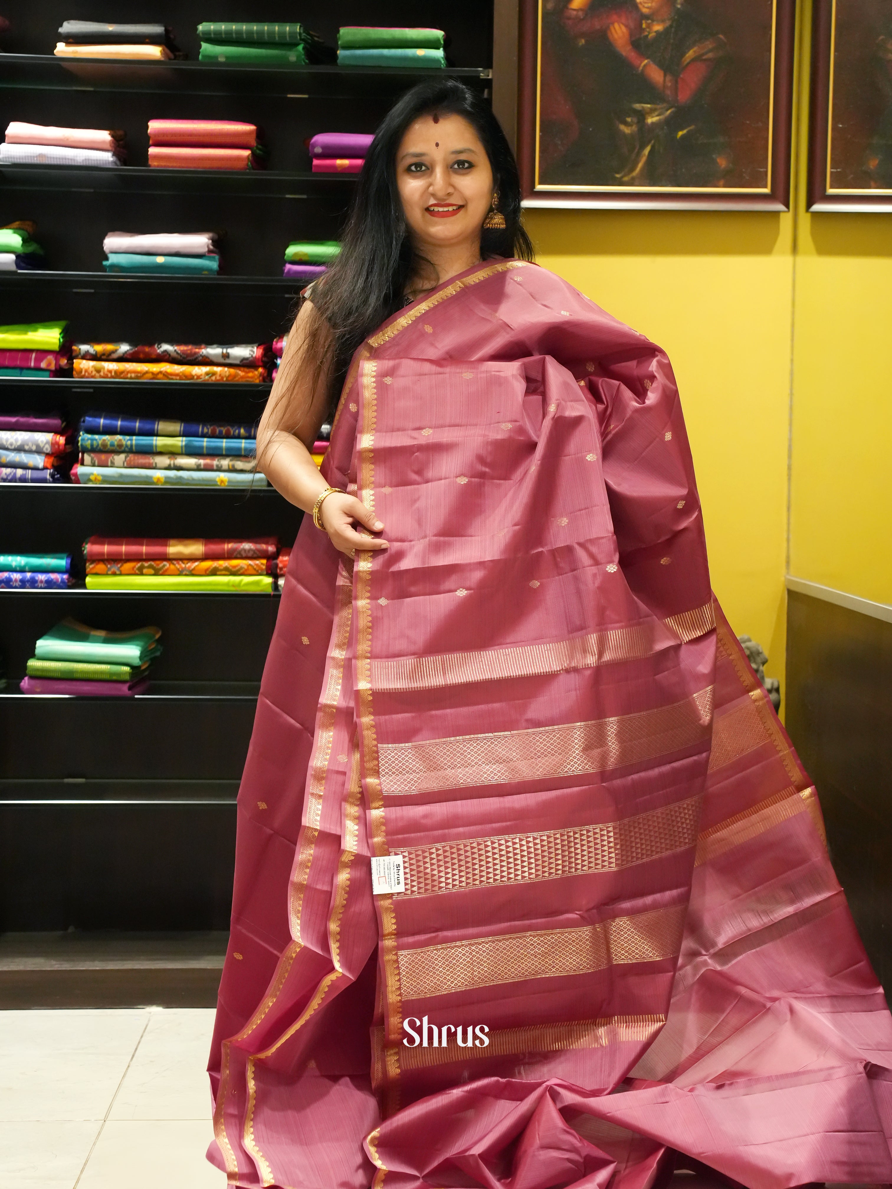 Onion Peel(Single Tone) - Kanchipuram silk Saree