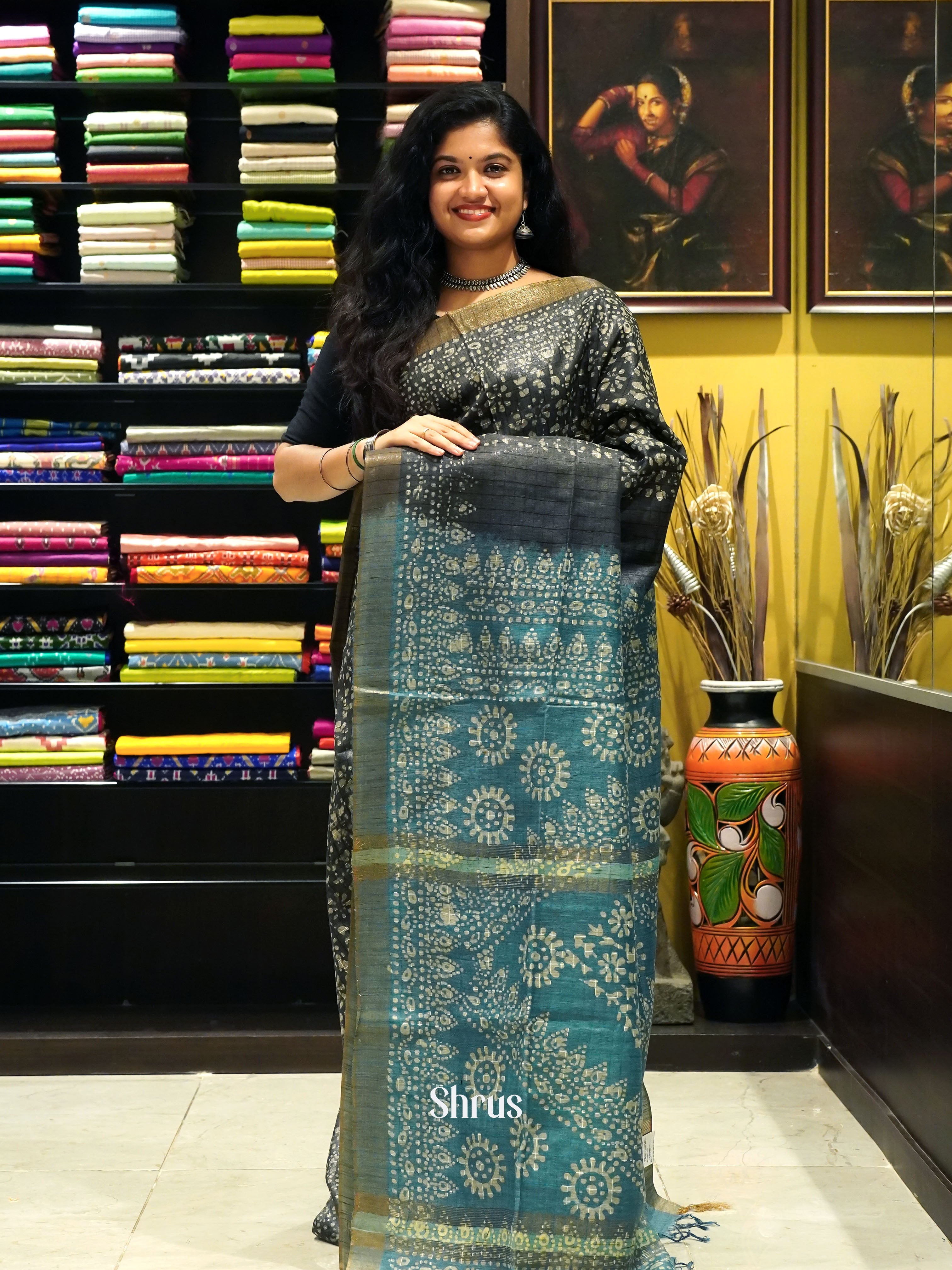 Black & Blue - Bhatik Saree