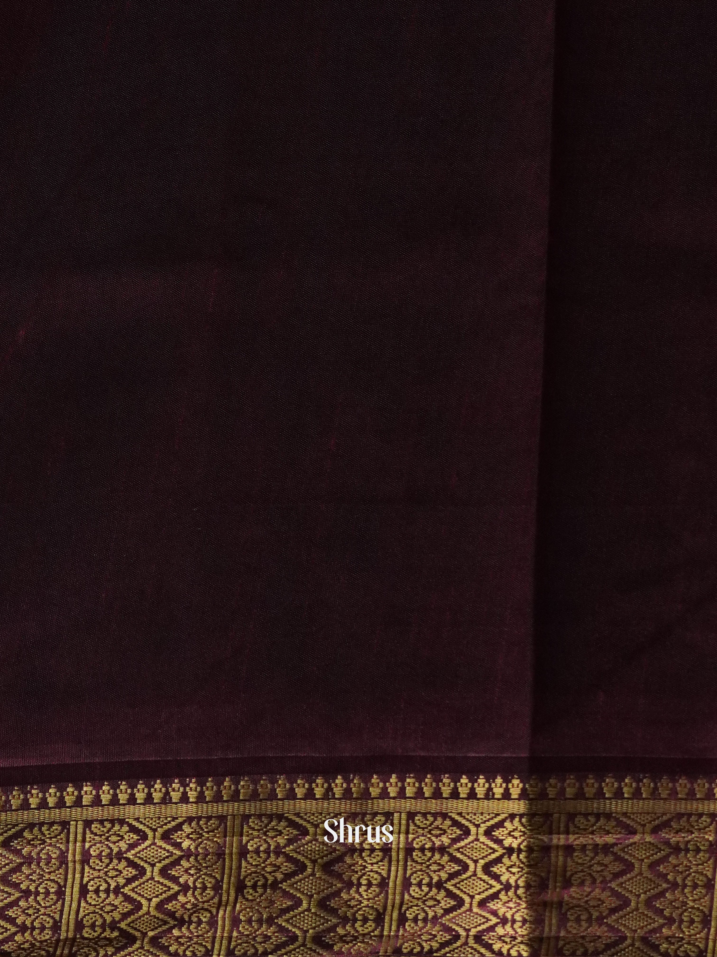 Black & Maroon  - Semi Patola Saree