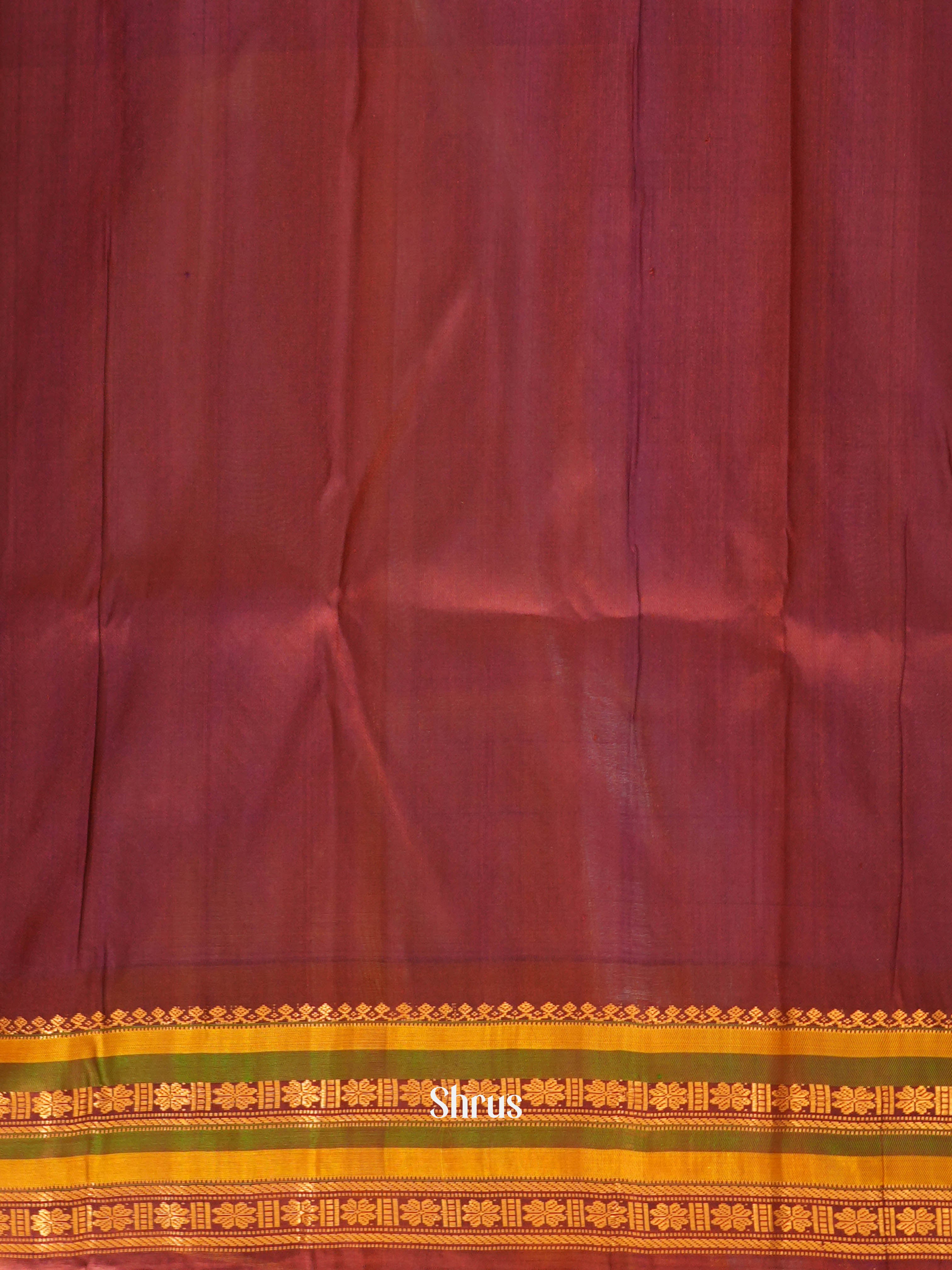 Yellow & Brown- Gadwal silk Saree