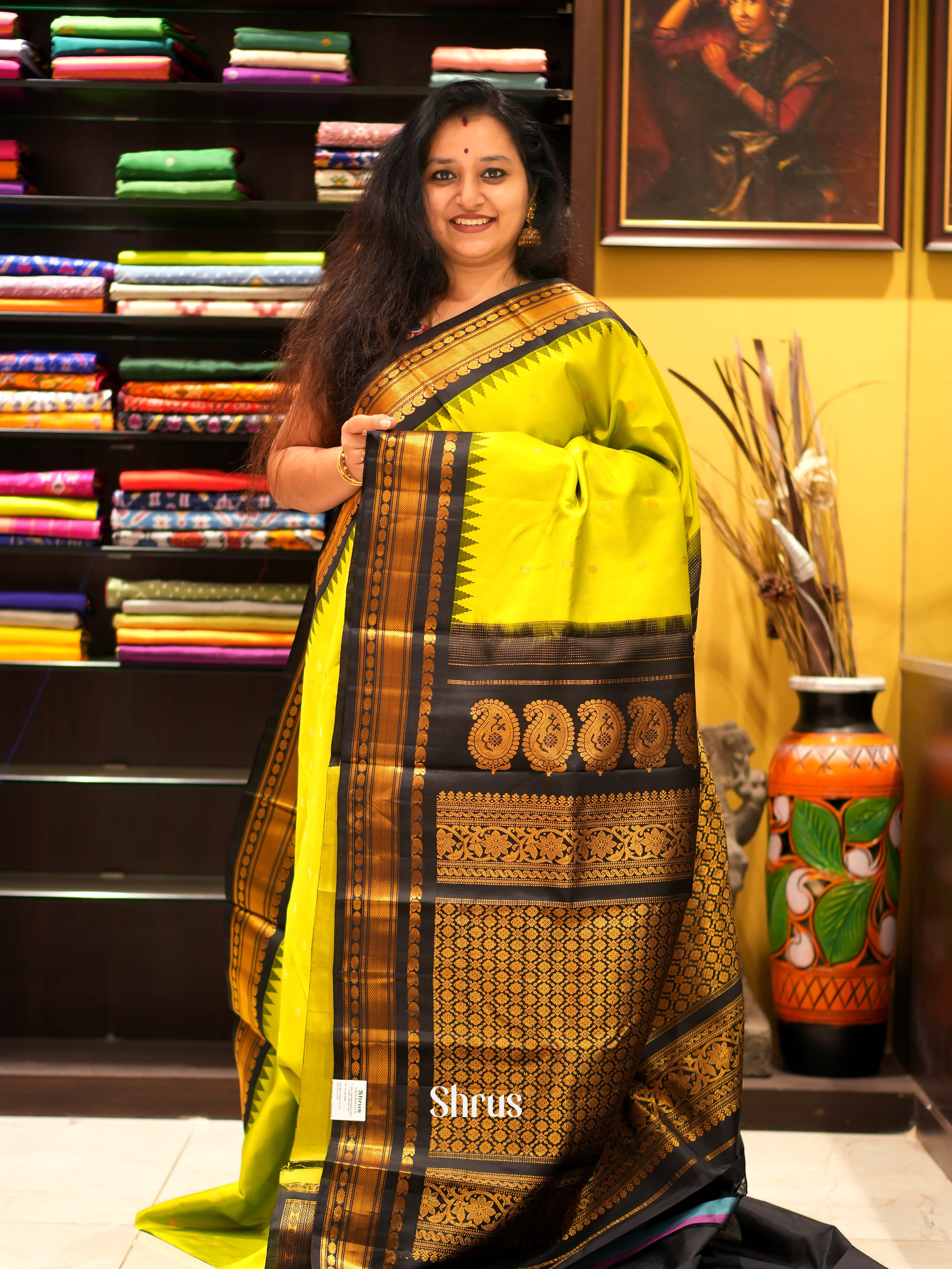 Green & Black - Gadwal Silk Saree