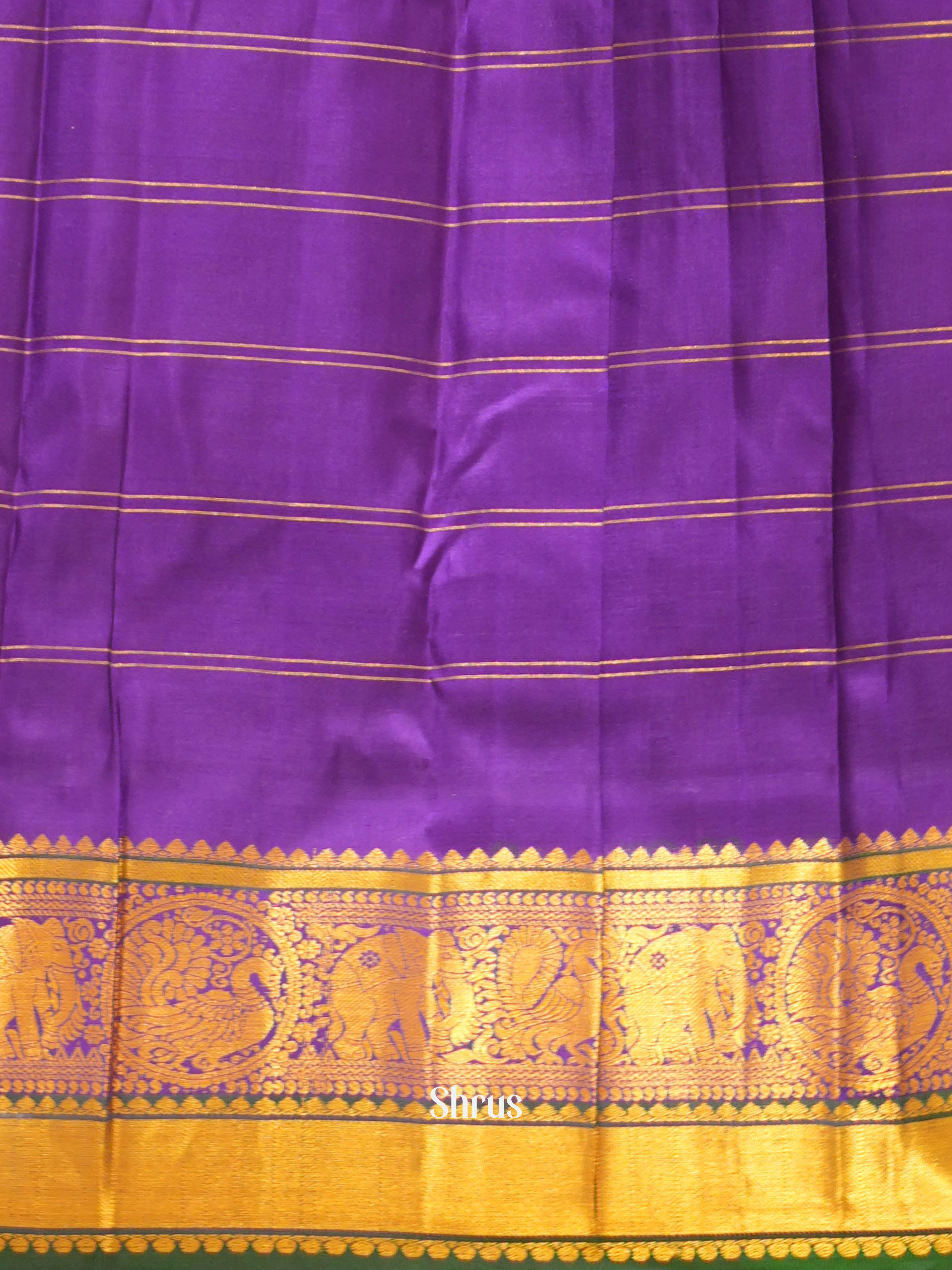 Pink & Violet - Gadwal silk Saree