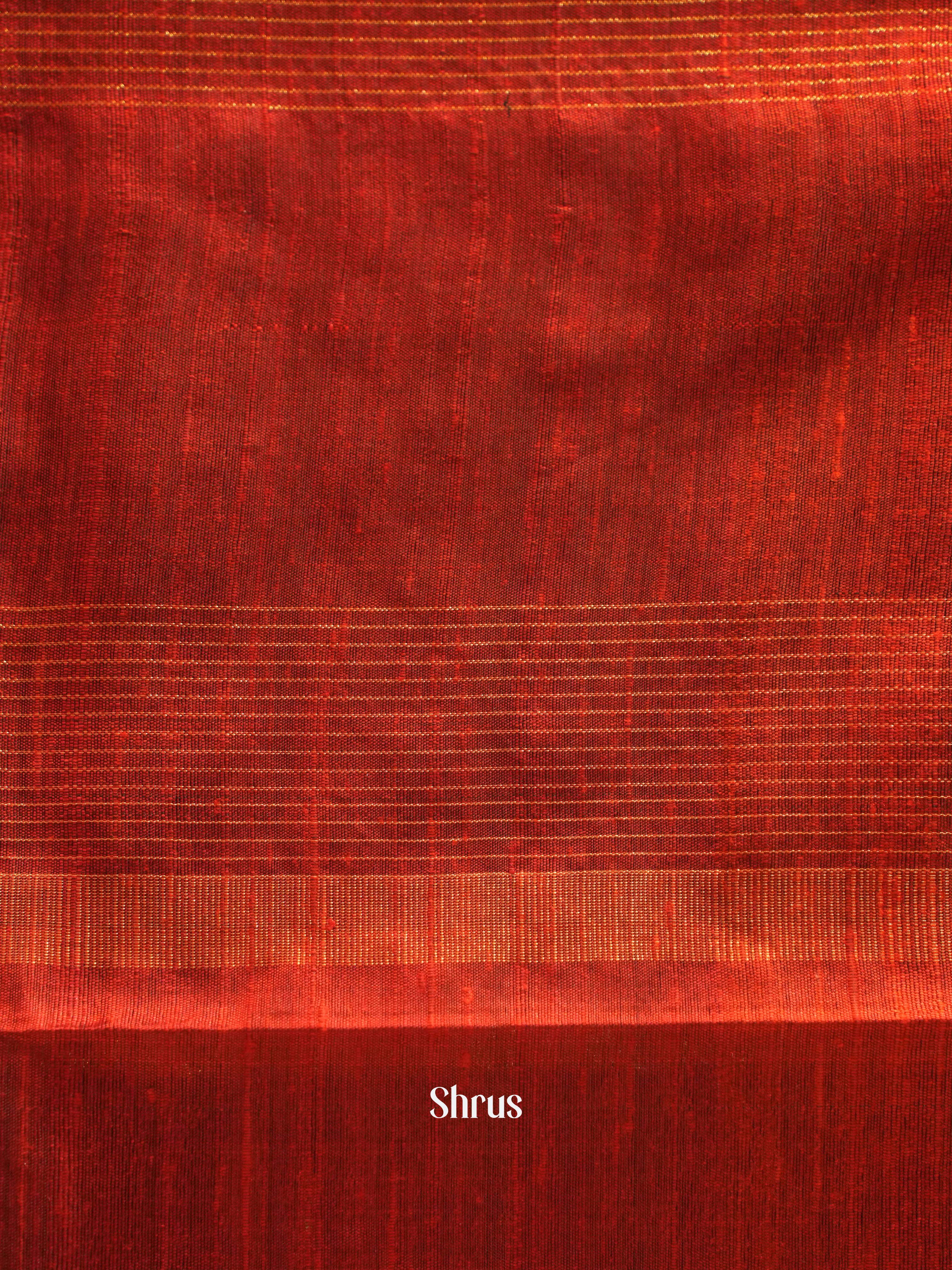 Grey & Red - Raw silk saree